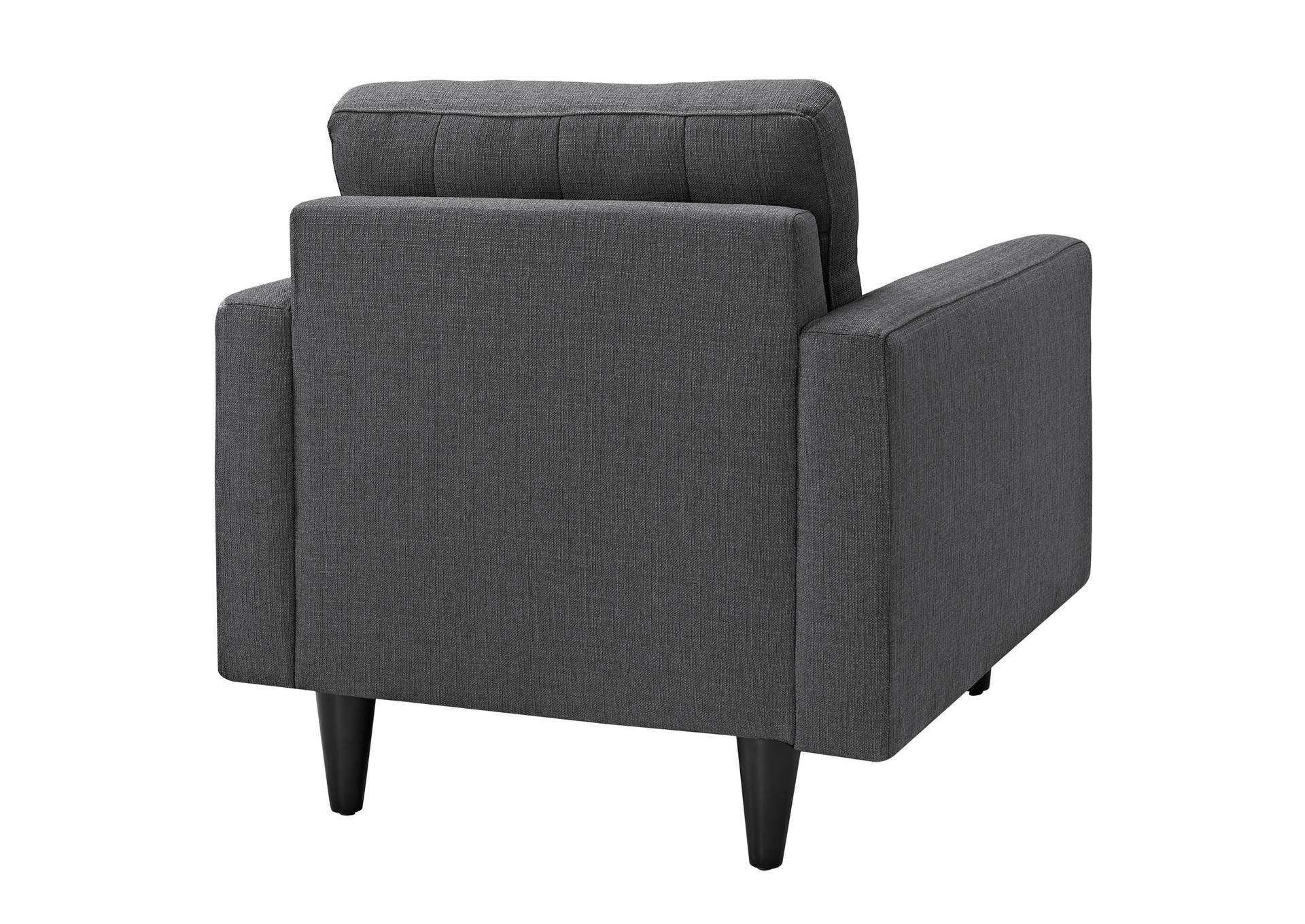 Gray Empress Upholstered Fabric Arm Chair,Modway