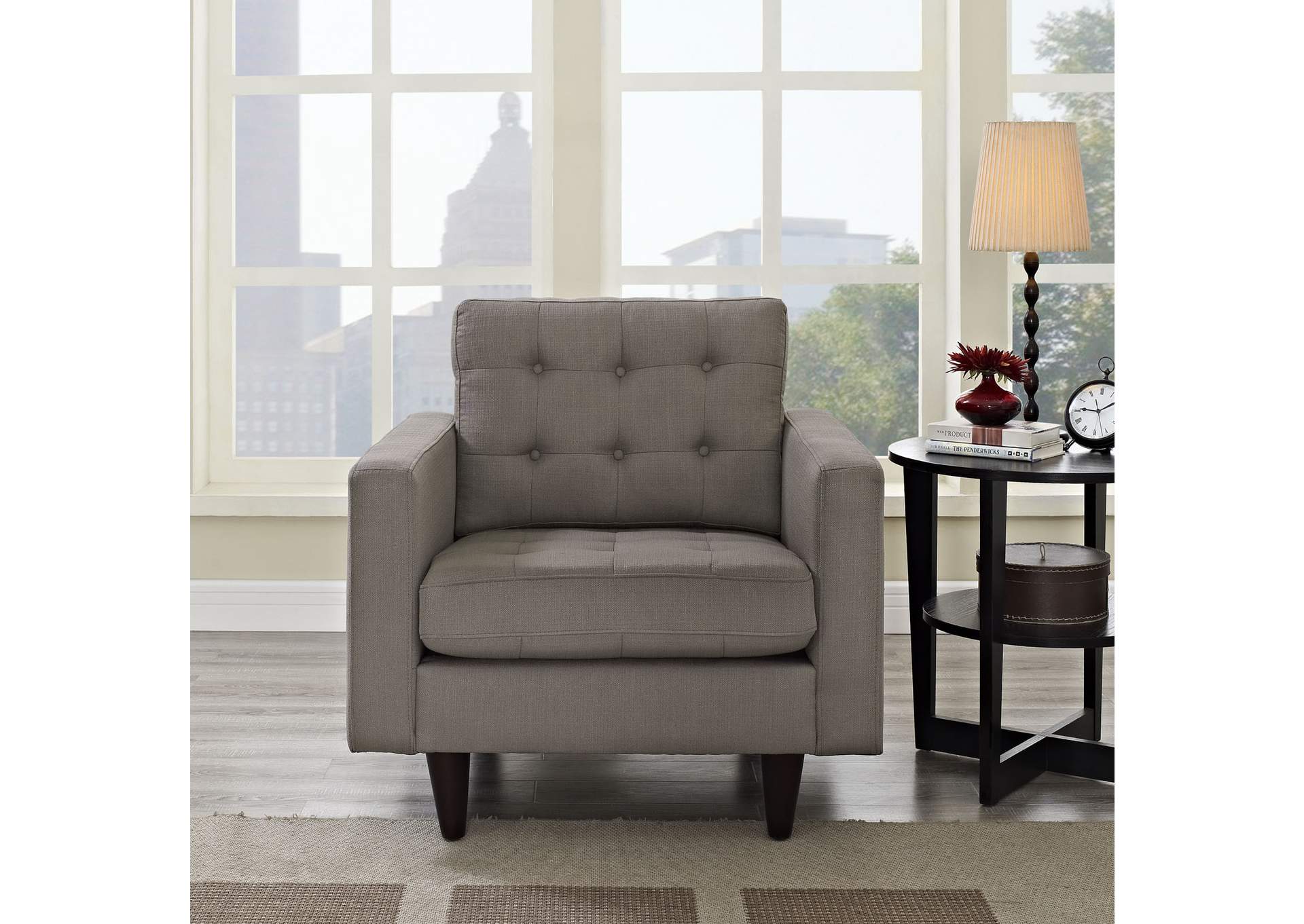 Granite Empress Upholstered Fabric Arm Chair,Modway