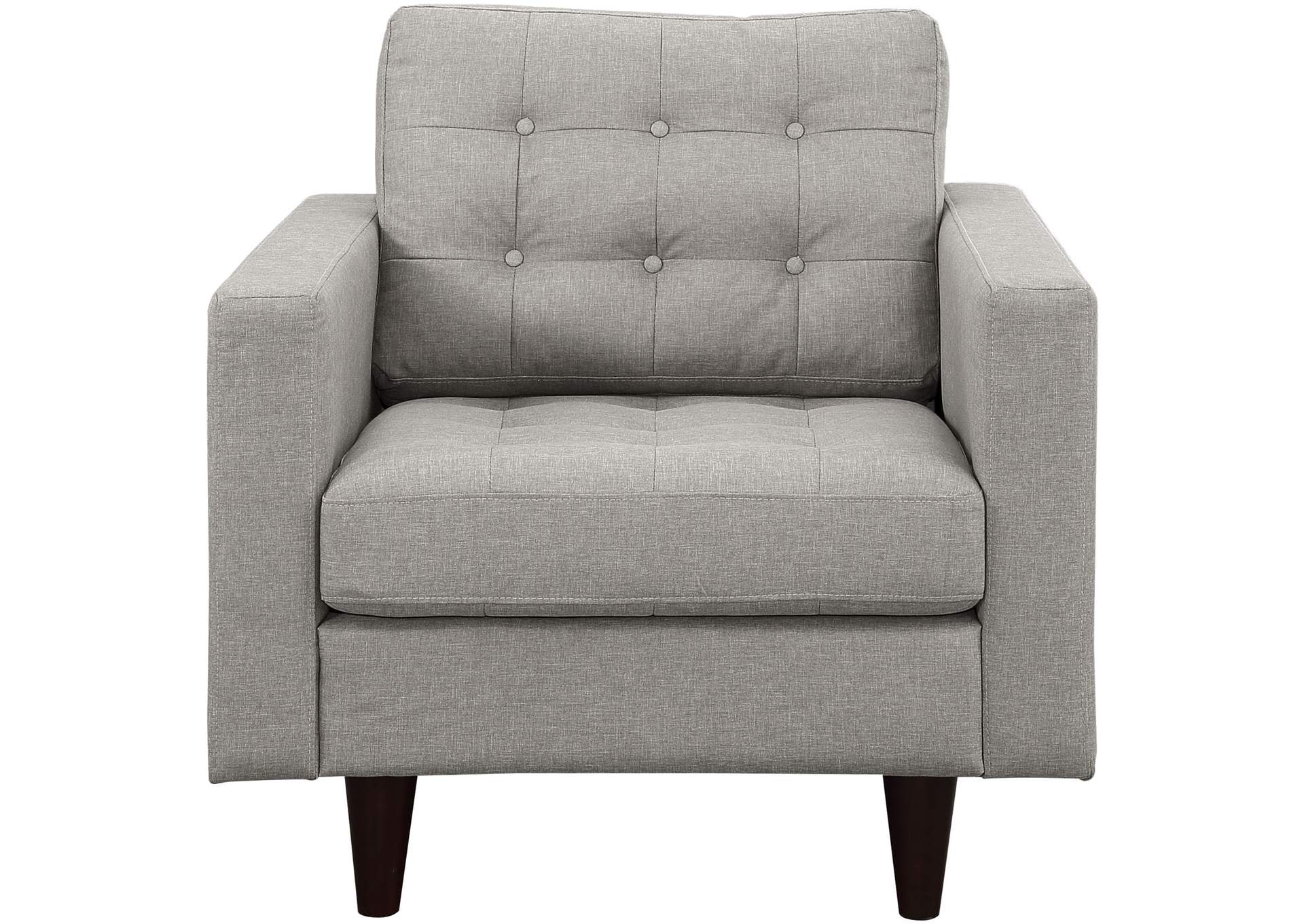 Light Gray Empress Upholstered Fabric Arm Chair,Modway