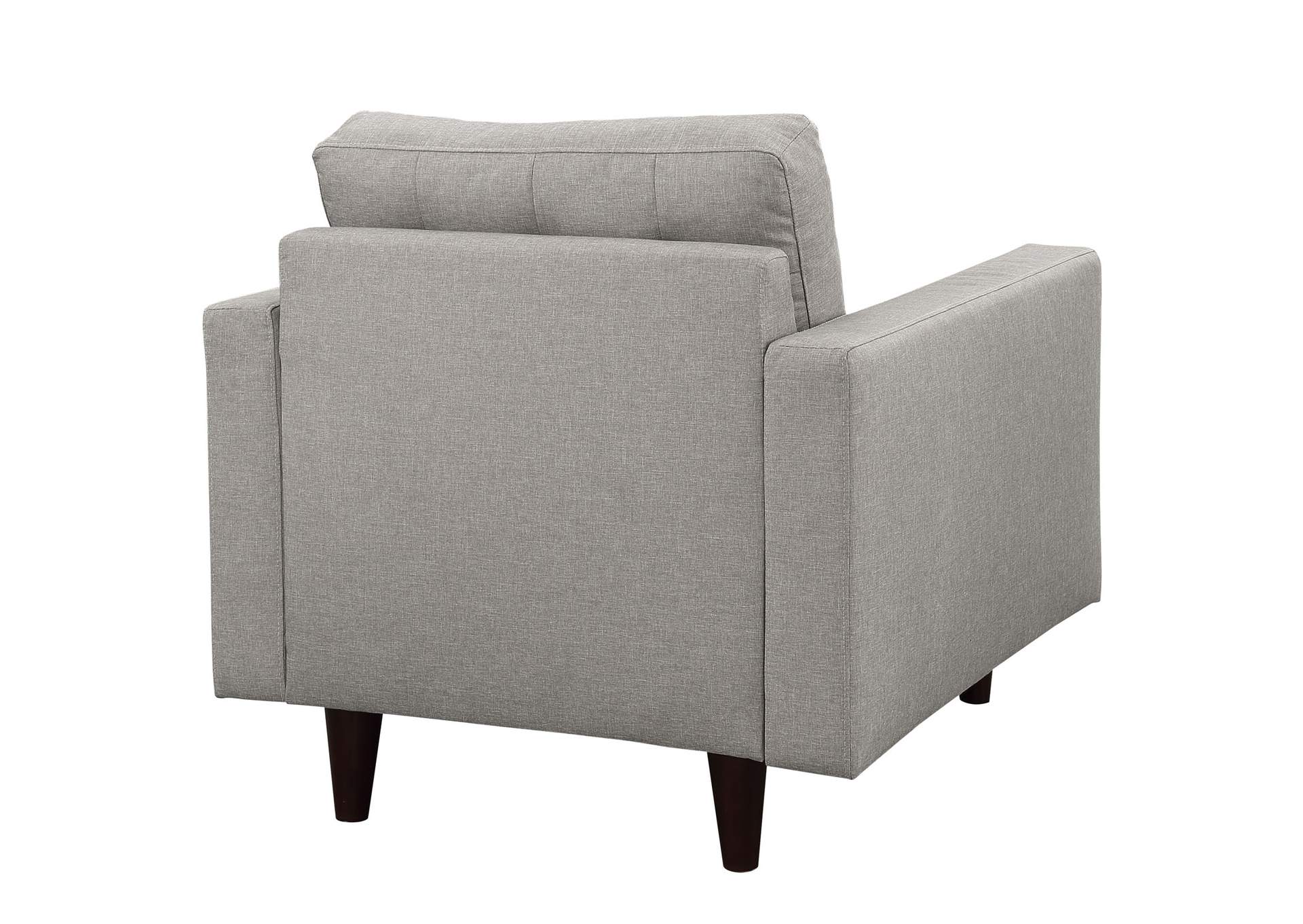 Light Gray Empress Upholstered Fabric Arm Chair,Modway