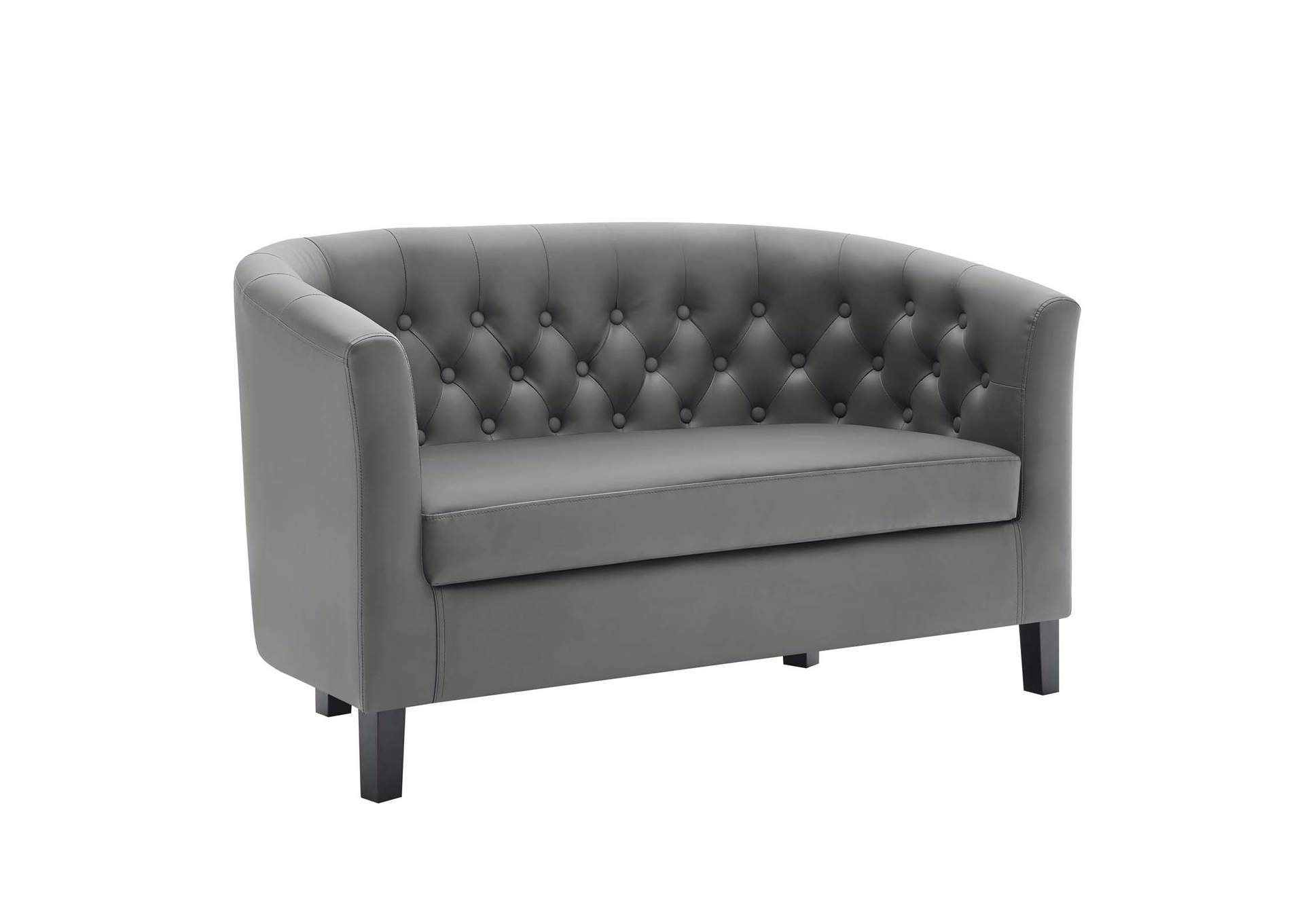 Gray Prospect Upholstered Vinyl Loveseat,Modway