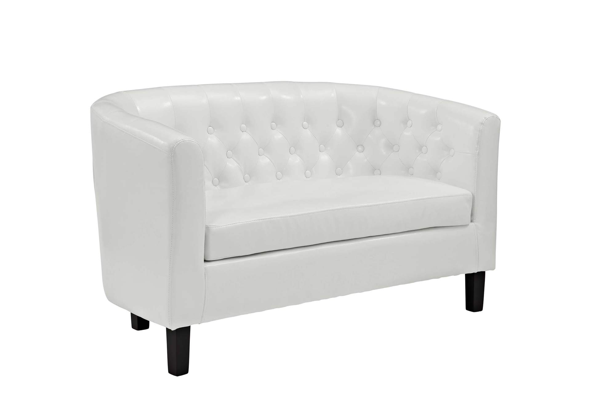 White Prospect Upholstered Vinyl Loveseat,Modway