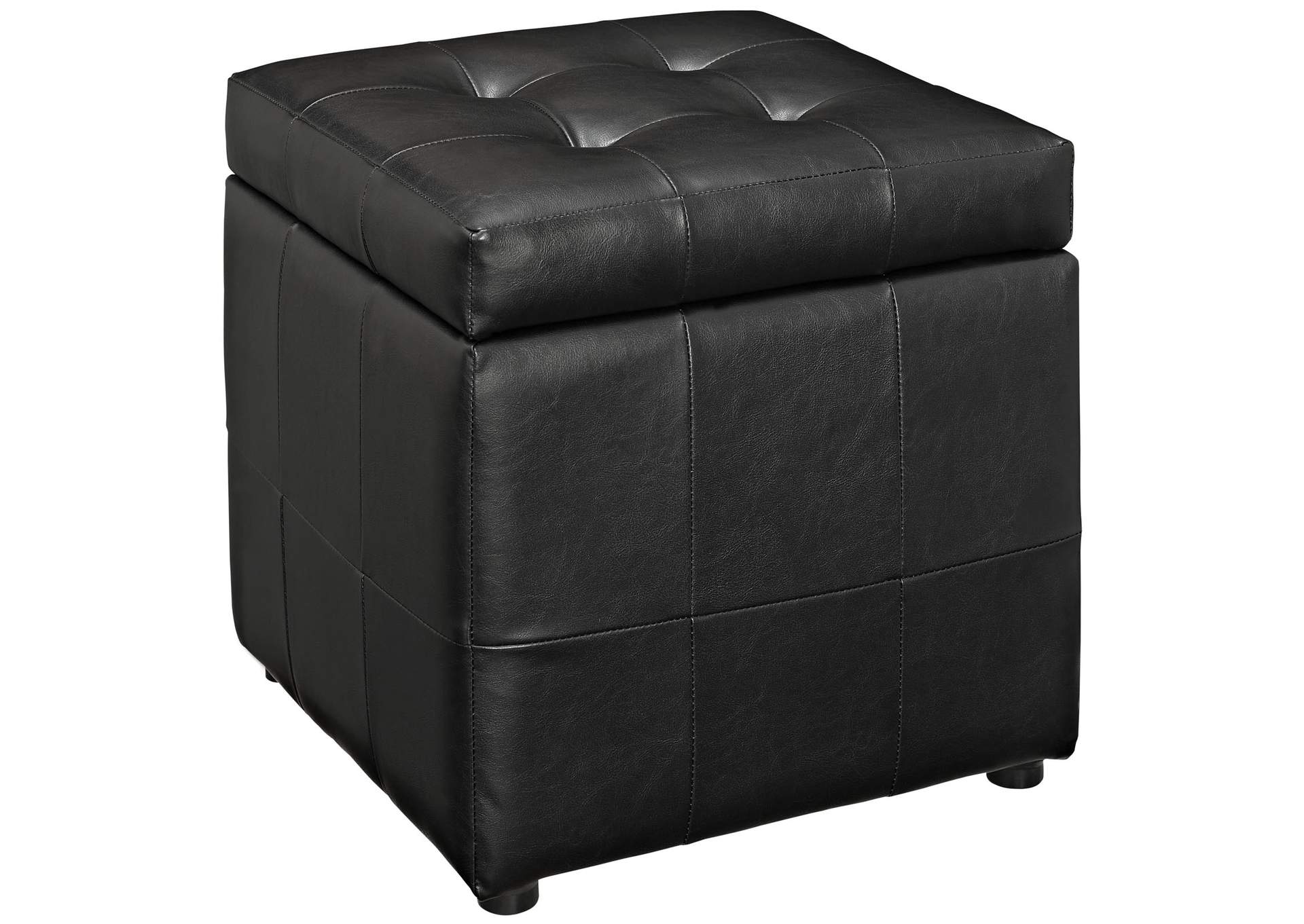 Black Volt Storage Upholstered Vinyl Ottoman,Modway