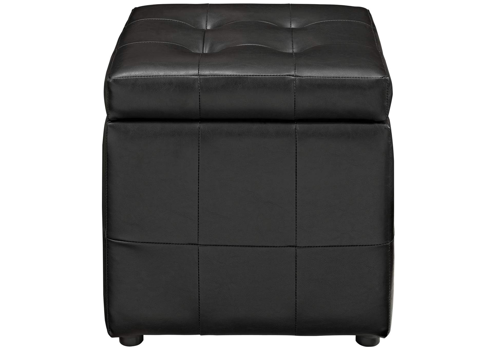 Black Volt Storage Upholstered Vinyl Ottoman,Modway