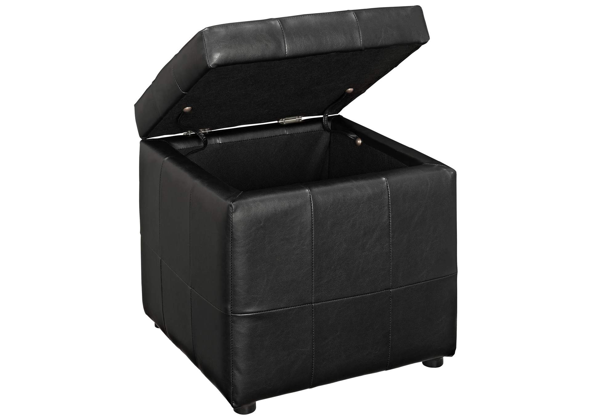 Black Volt Storage Upholstered Vinyl Ottoman,Modway