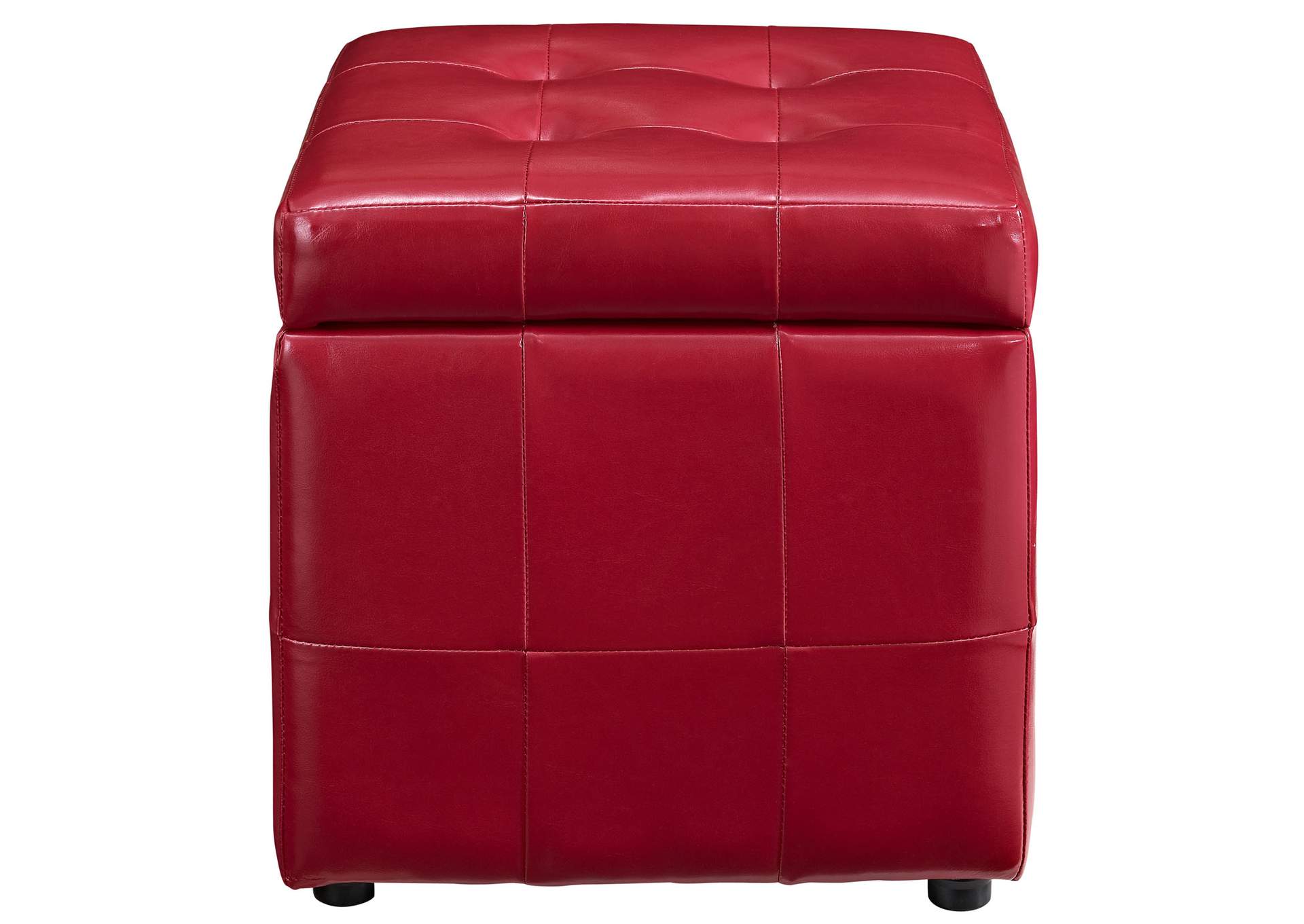 Red Volt Storage Upholstered Vinyl Ottoman,Modway