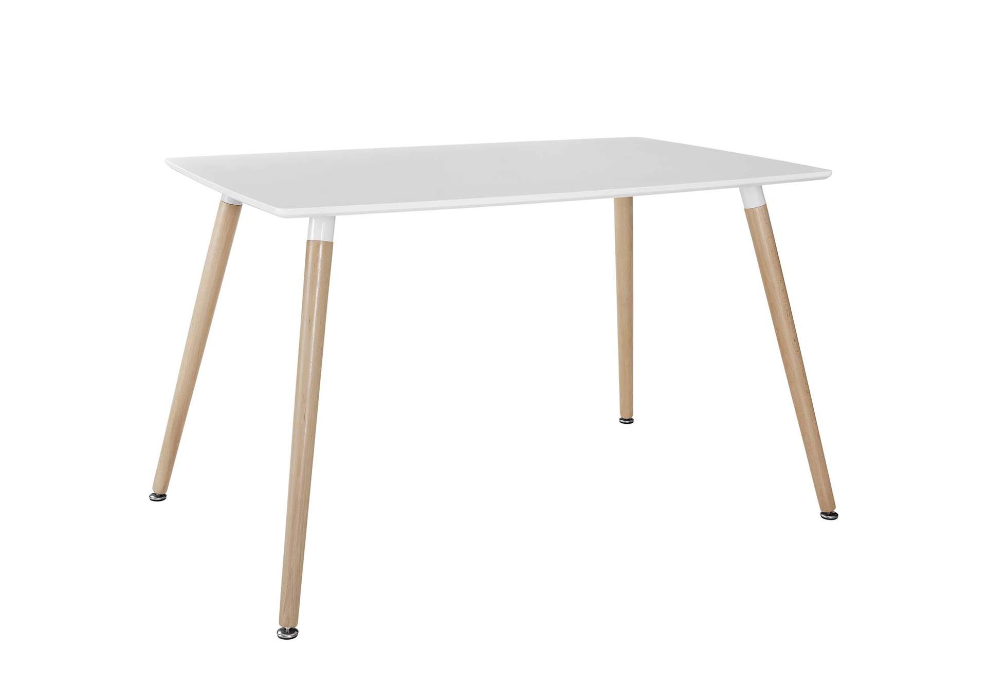 White Field Rectangle Dining Table,Modway
