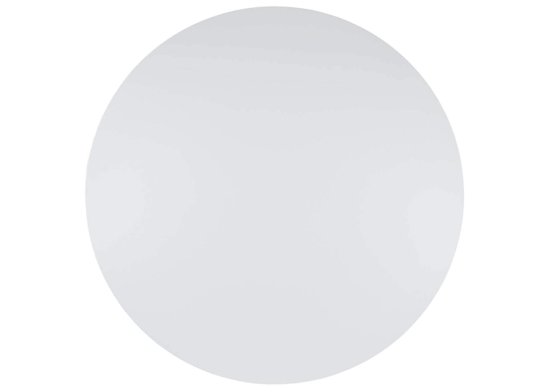 White Platter Round Dining Table,Modway