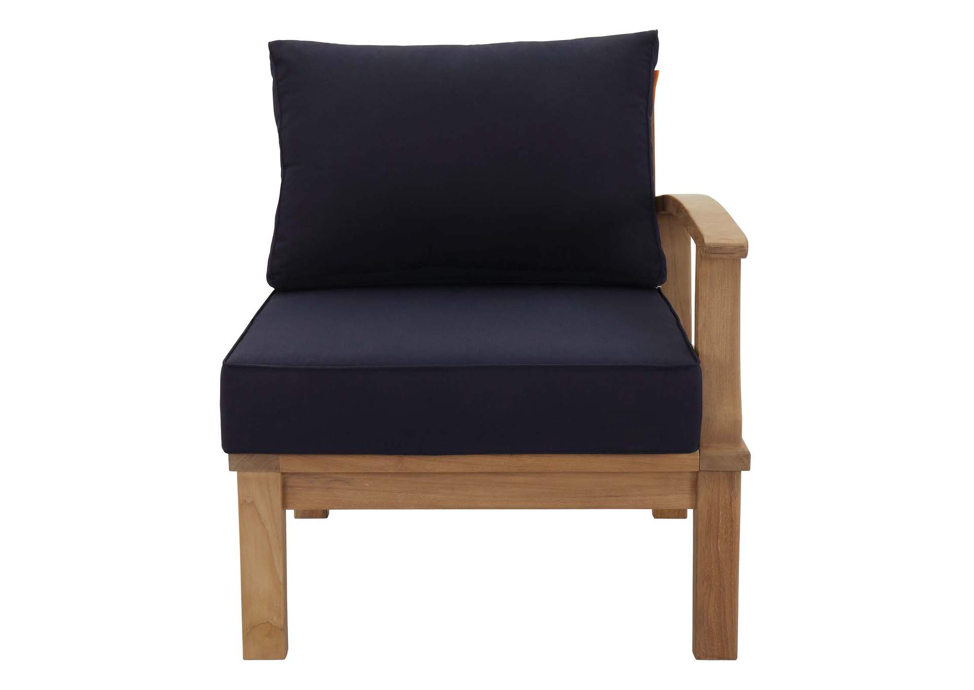 Natural Navy Marina Outdoor Patio Teak Right-Facing Sofa,Modway