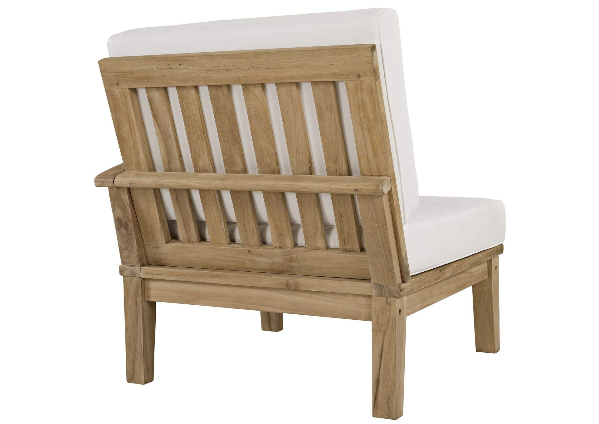 Natural White Marina Outdoor Patio Teak Right-Facing Sofa,Modway