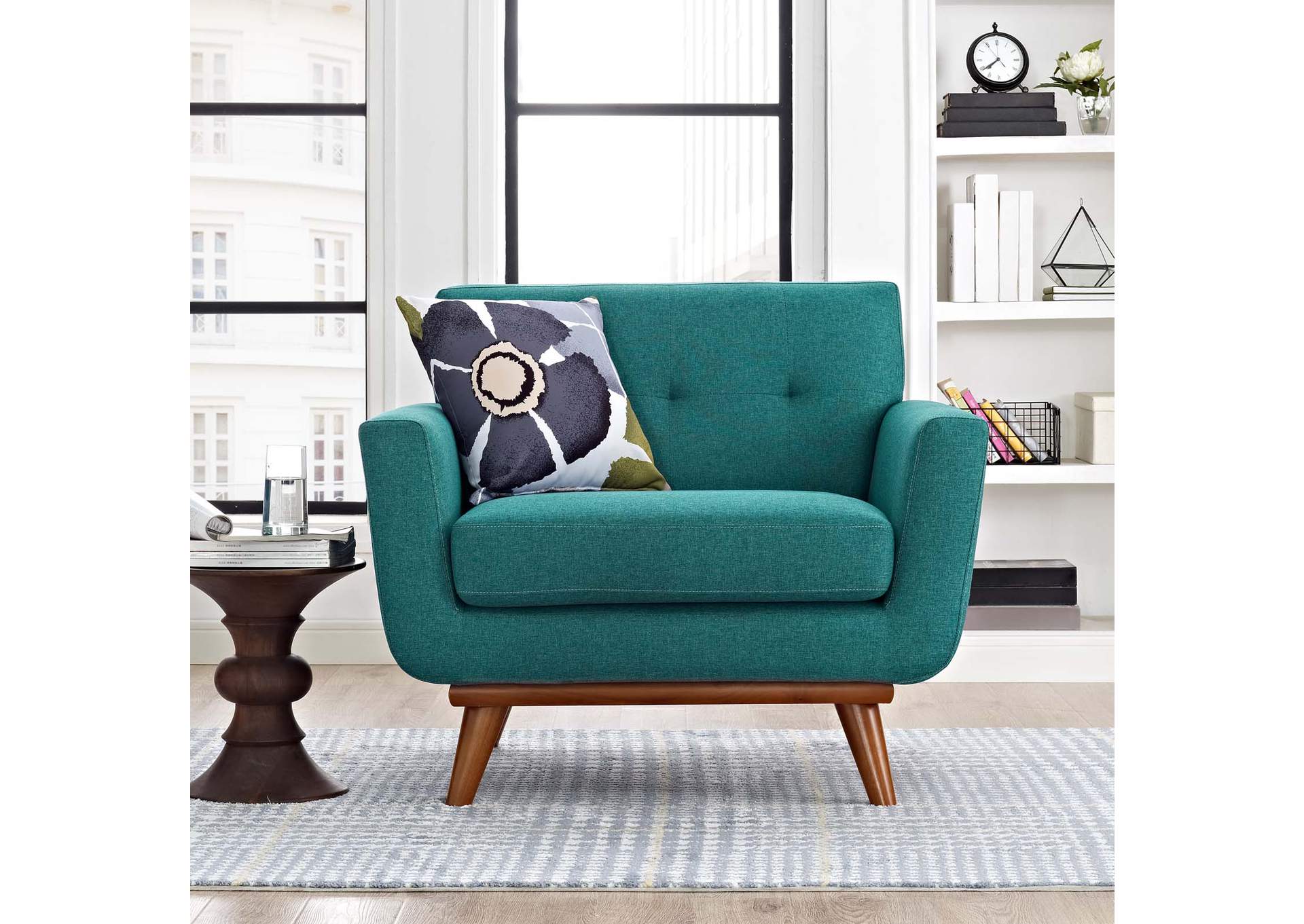 Teal Engage Upholstered Fabric Arm Chair,Modway