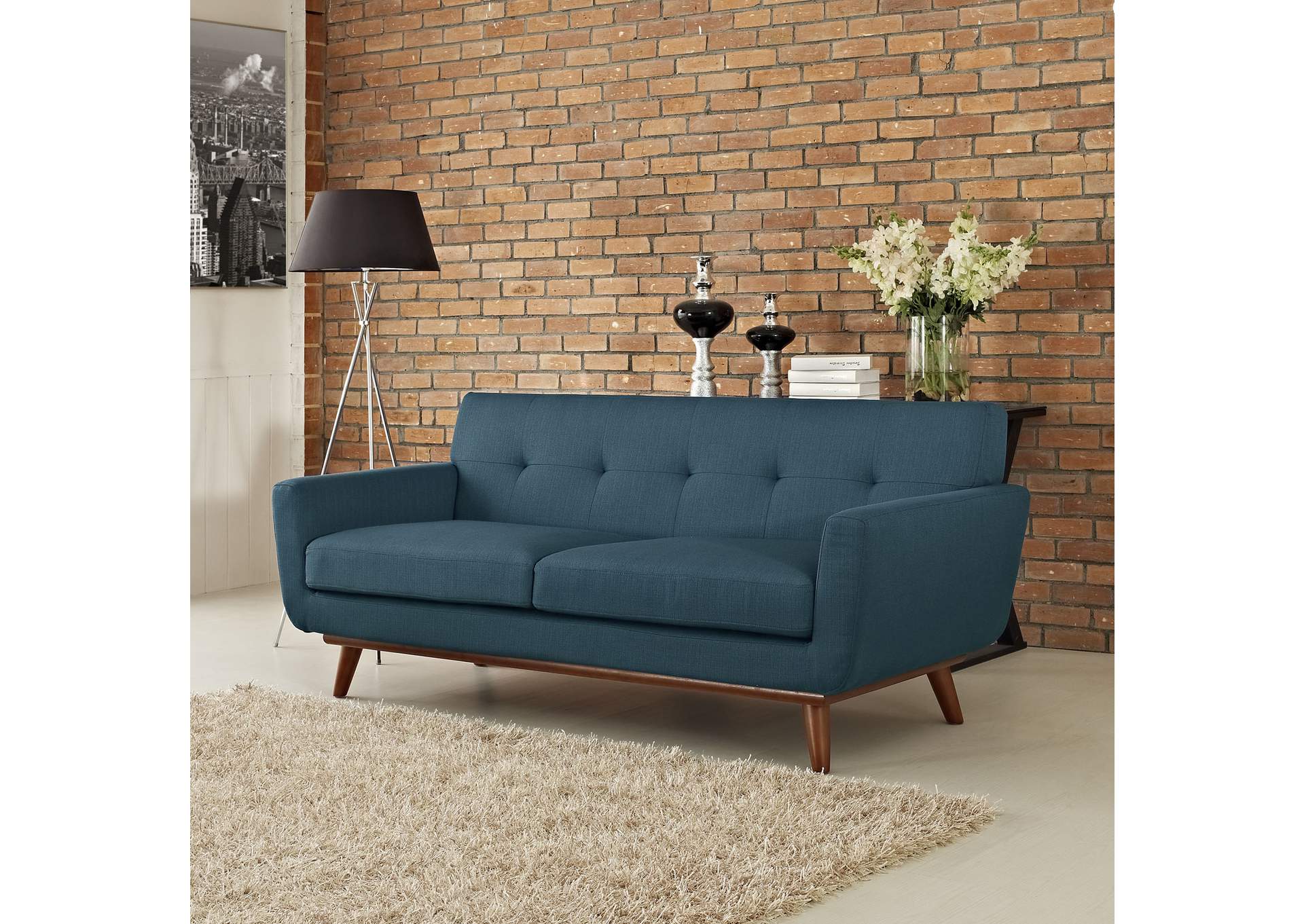 Azure Engage Upholstered Fabric Loveseat,Modway