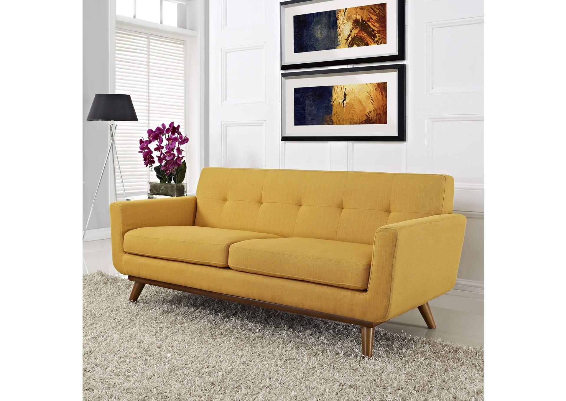 Citrus Engage Upholstered Fabric Loveseat,Modway