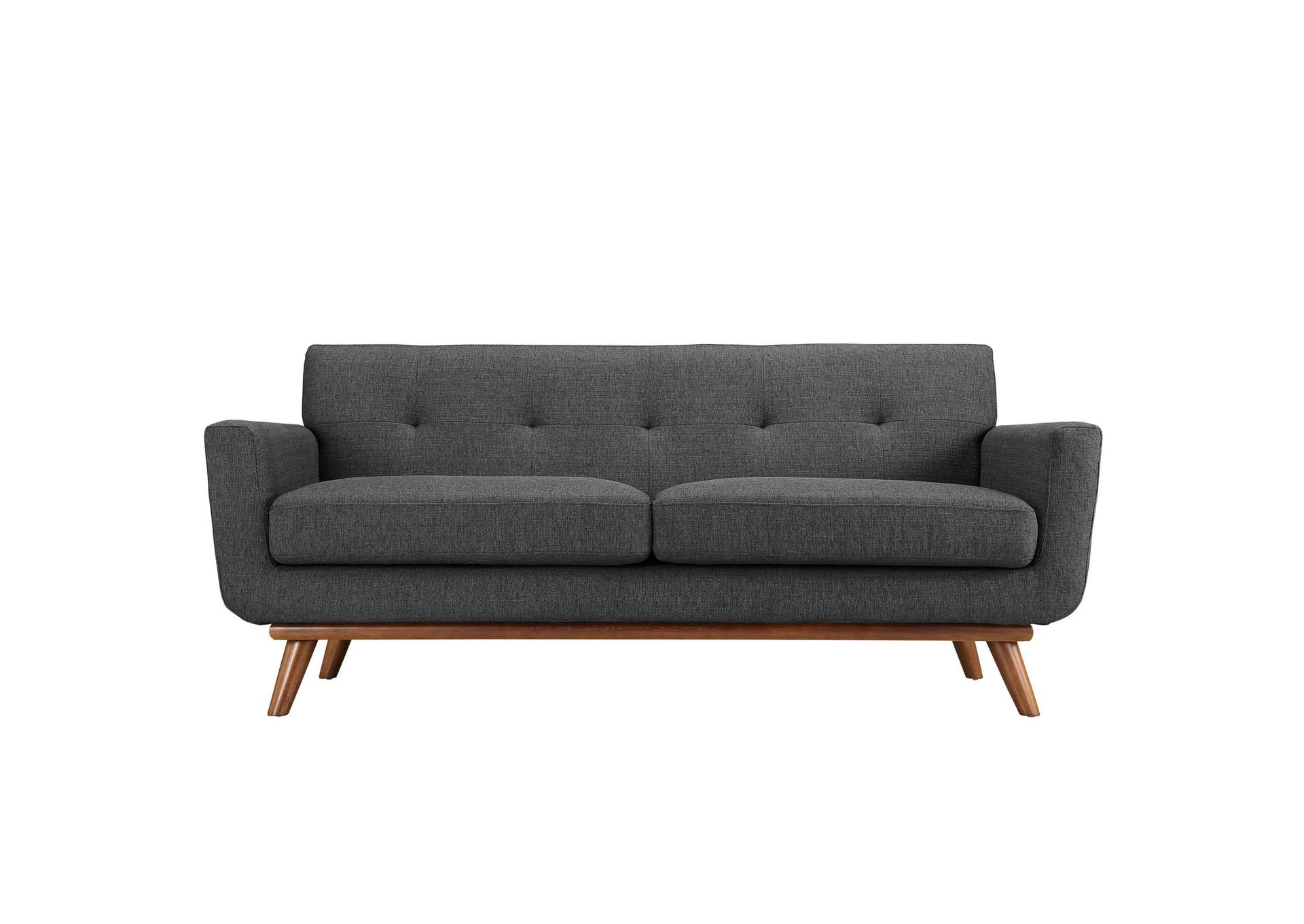 Gray Engage Upholstered Fabric Loveseat,Modway