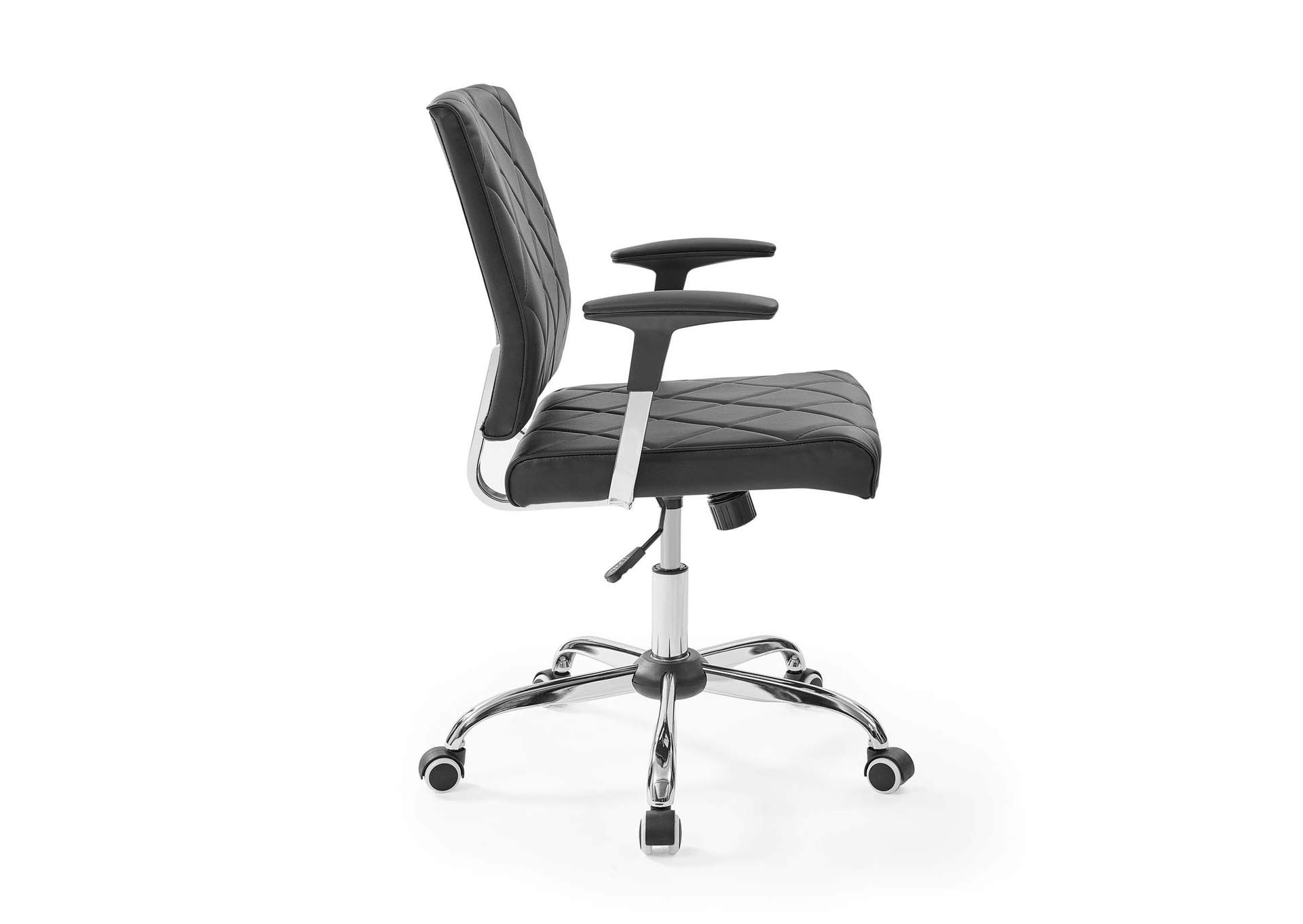Black Lattice Vinyl Office Chair,Modway