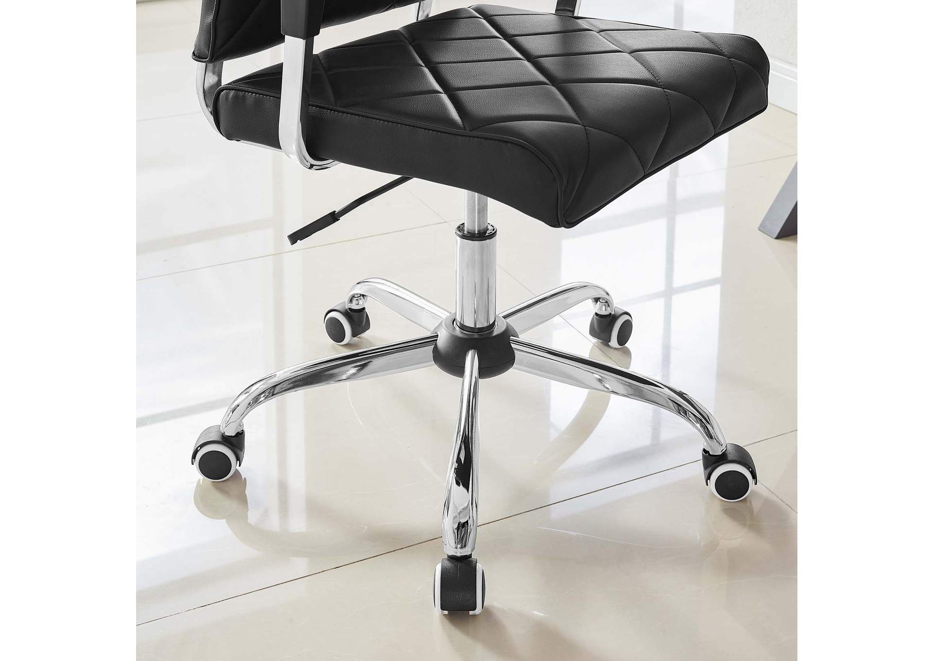 Black Lattice Vinyl Office Chair,Modway