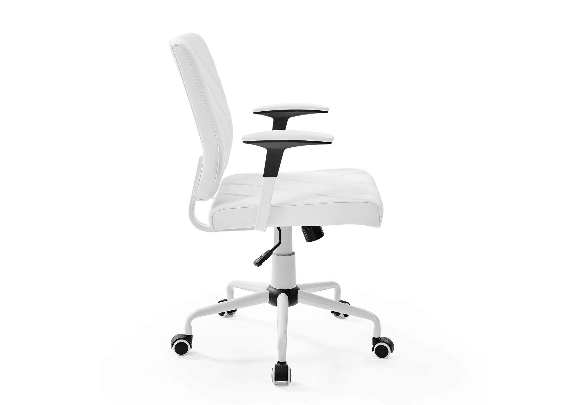 White Lattice Vinyl Office Chair,Modway
