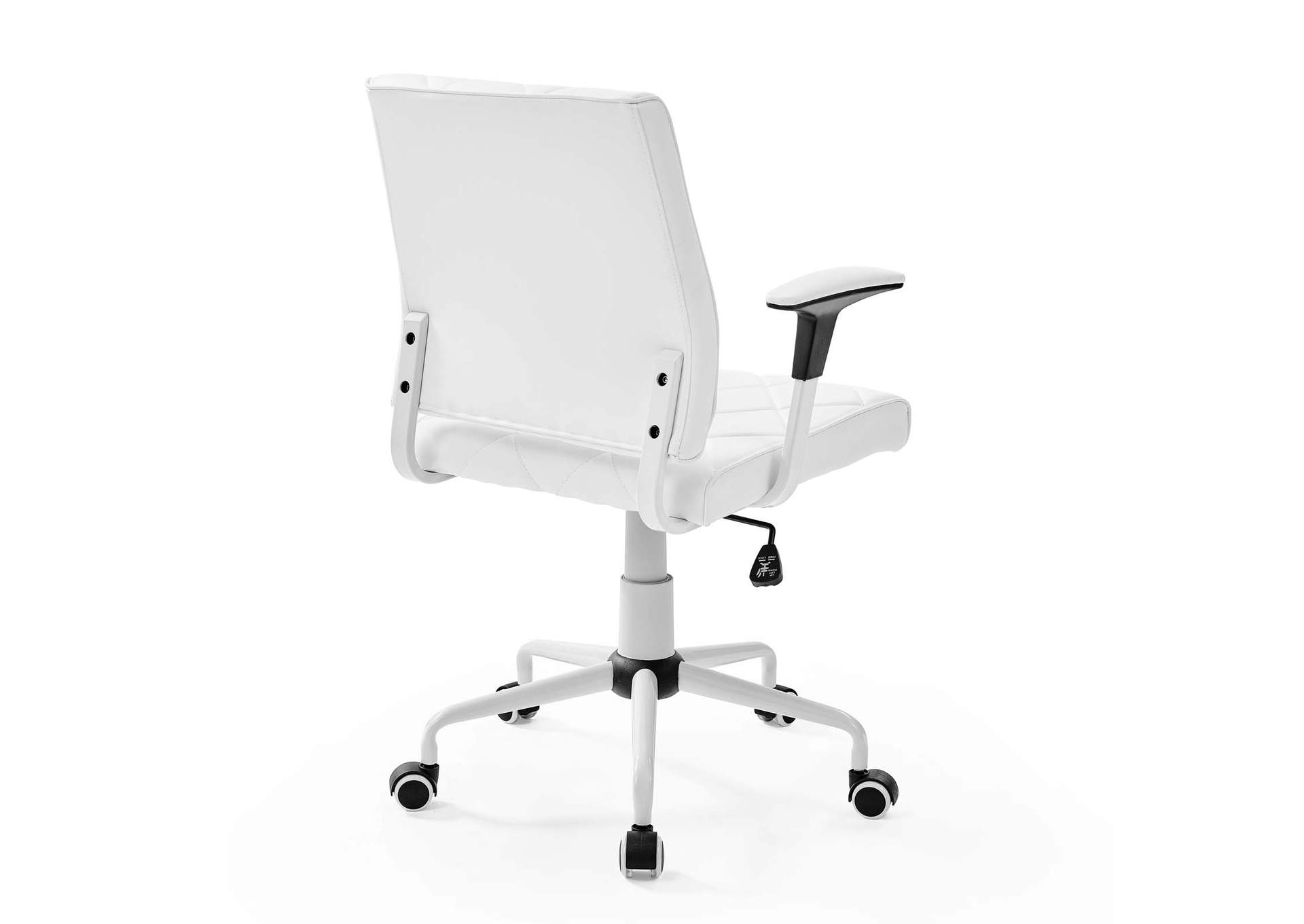 White Lattice Vinyl Office Chair,Modway