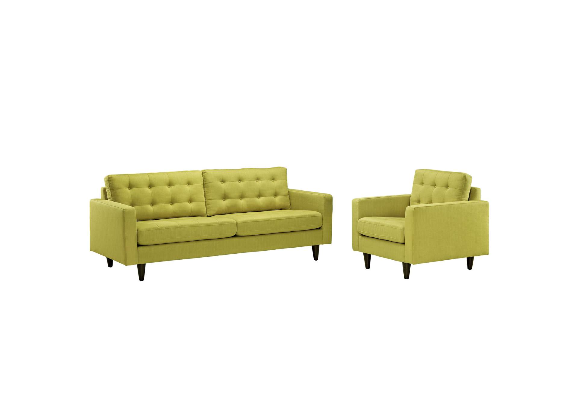 Wheatgrass Empress Armchair and Sofa [Set of 2],Modway