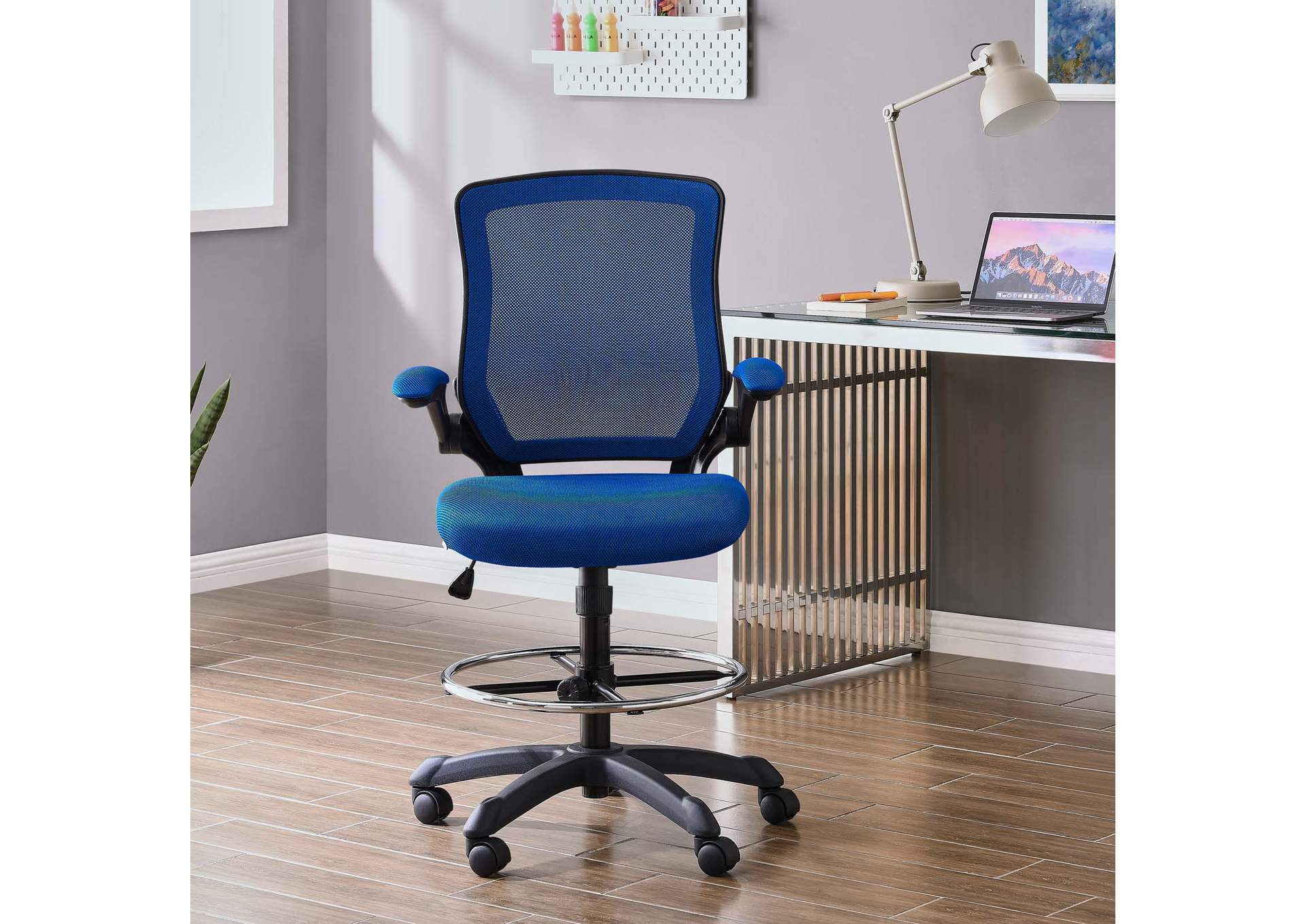 Blue Veer Drafting Chair,Modway