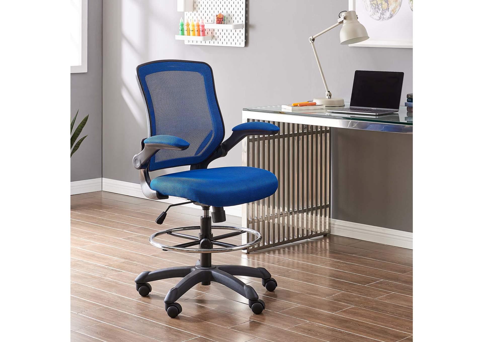 Blue Veer Drafting Chair,Modway