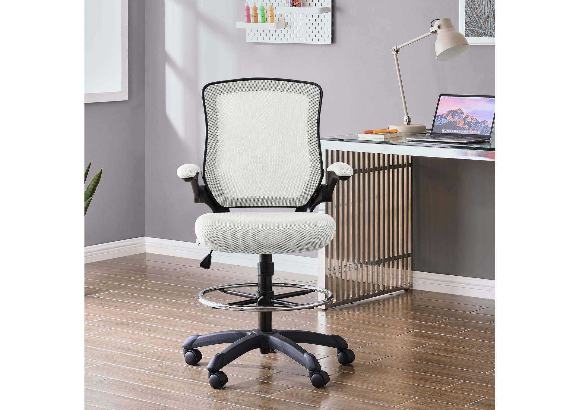 Gray Veer Drafting Chair,Modway