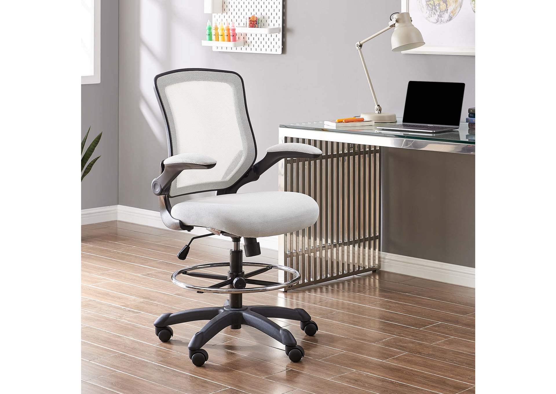 Gray Veer Drafting Chair,Modway