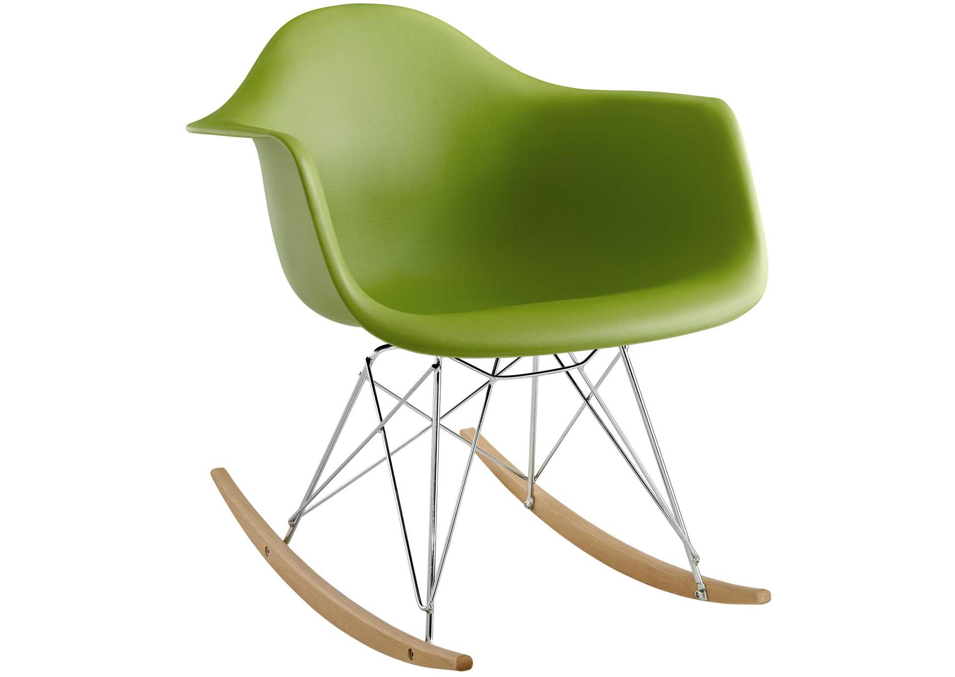 Green Rocker Plastic Lounge Chair,Modway