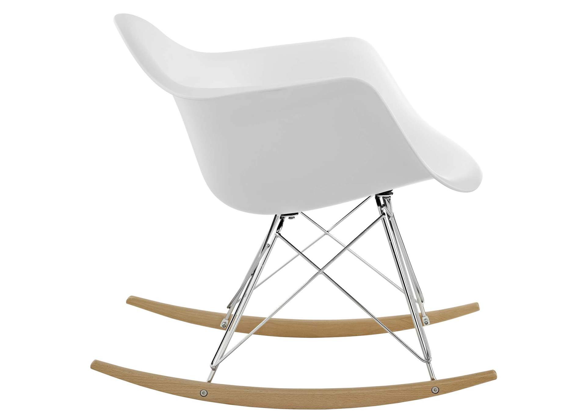 White Rocker Plastic Lounge Chair,Modway