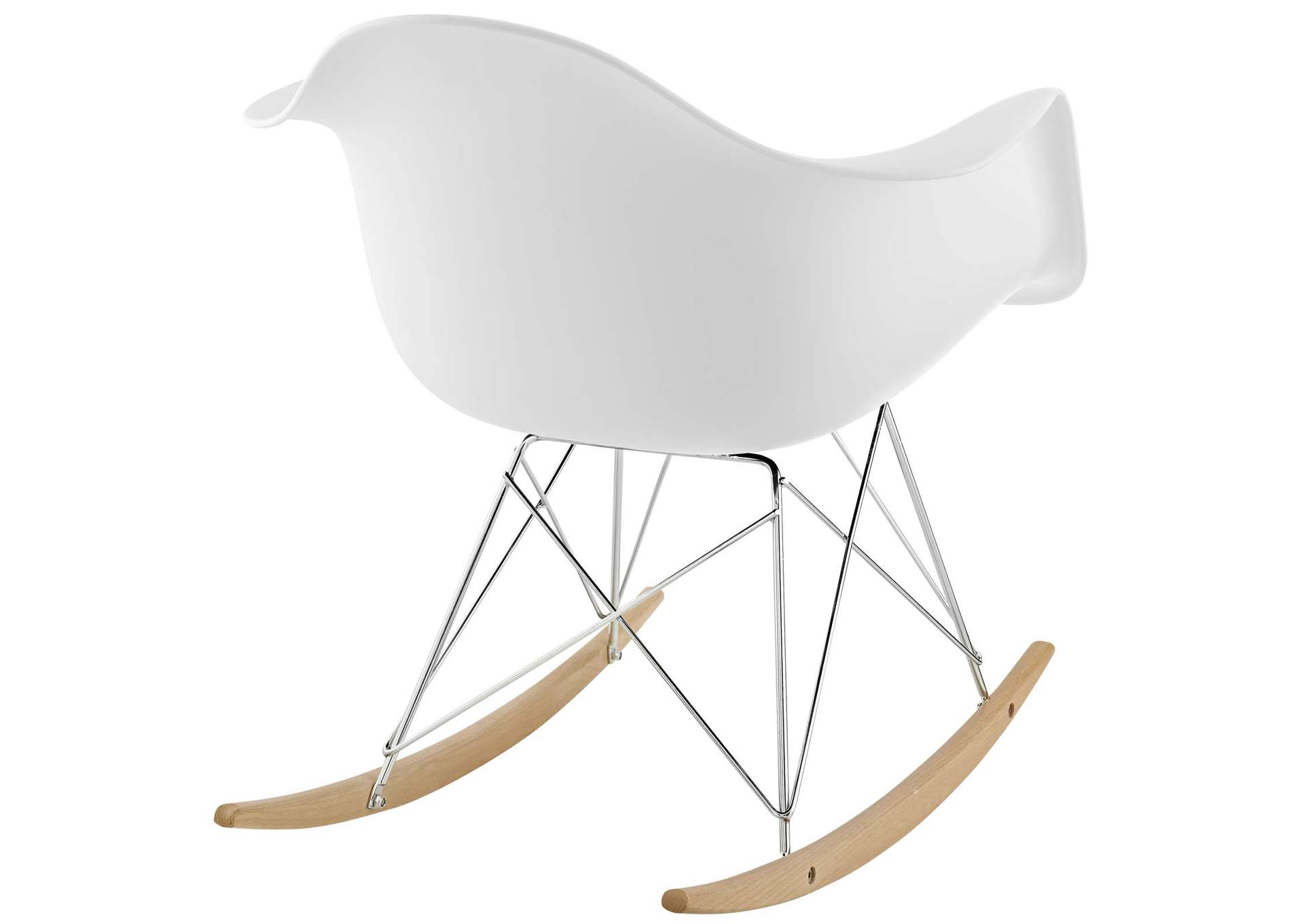 White Rocker Plastic Lounge Chair,Modway