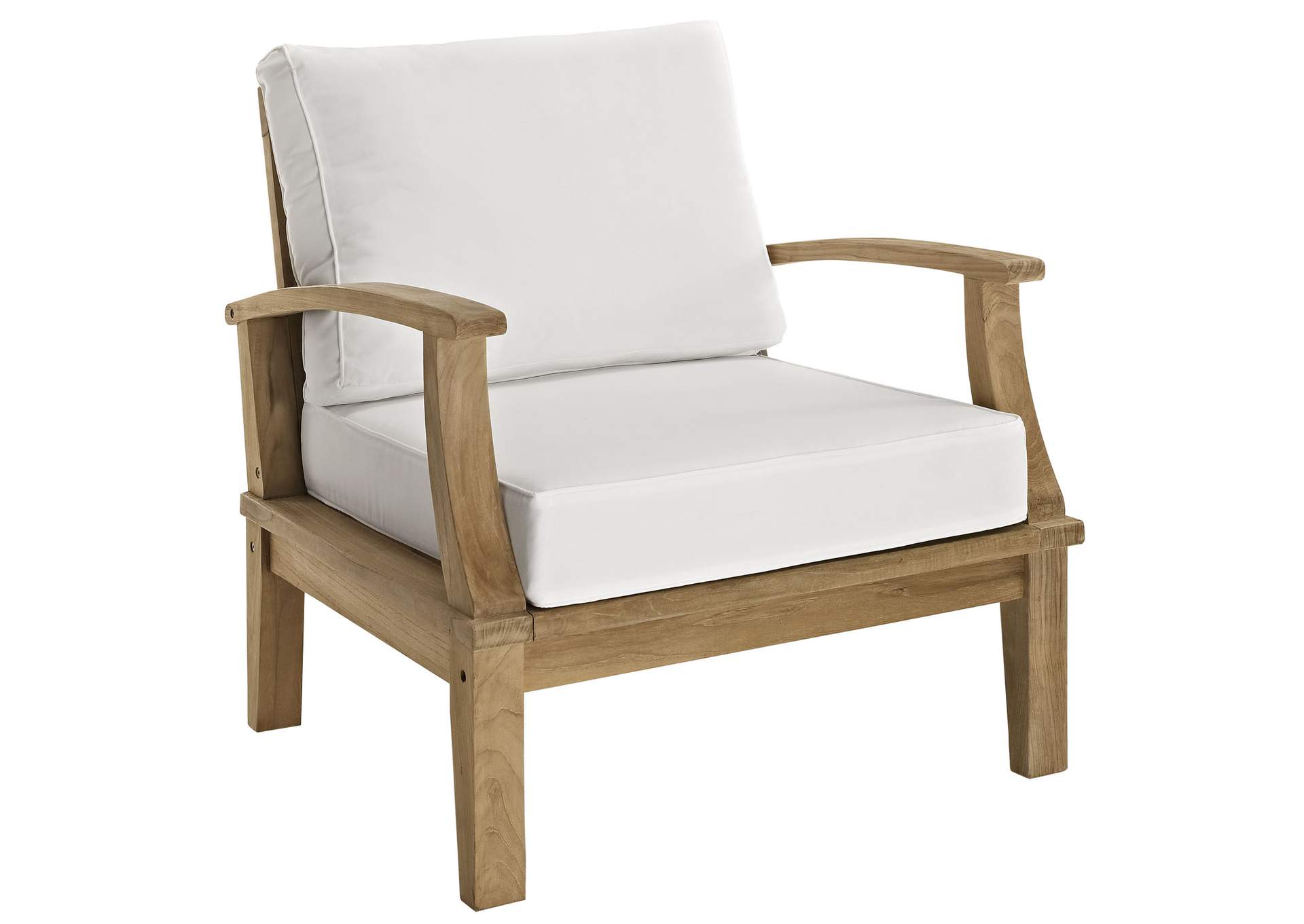 Marina Natural White 3 Piece Outdoor Patio Teak Set,Modway