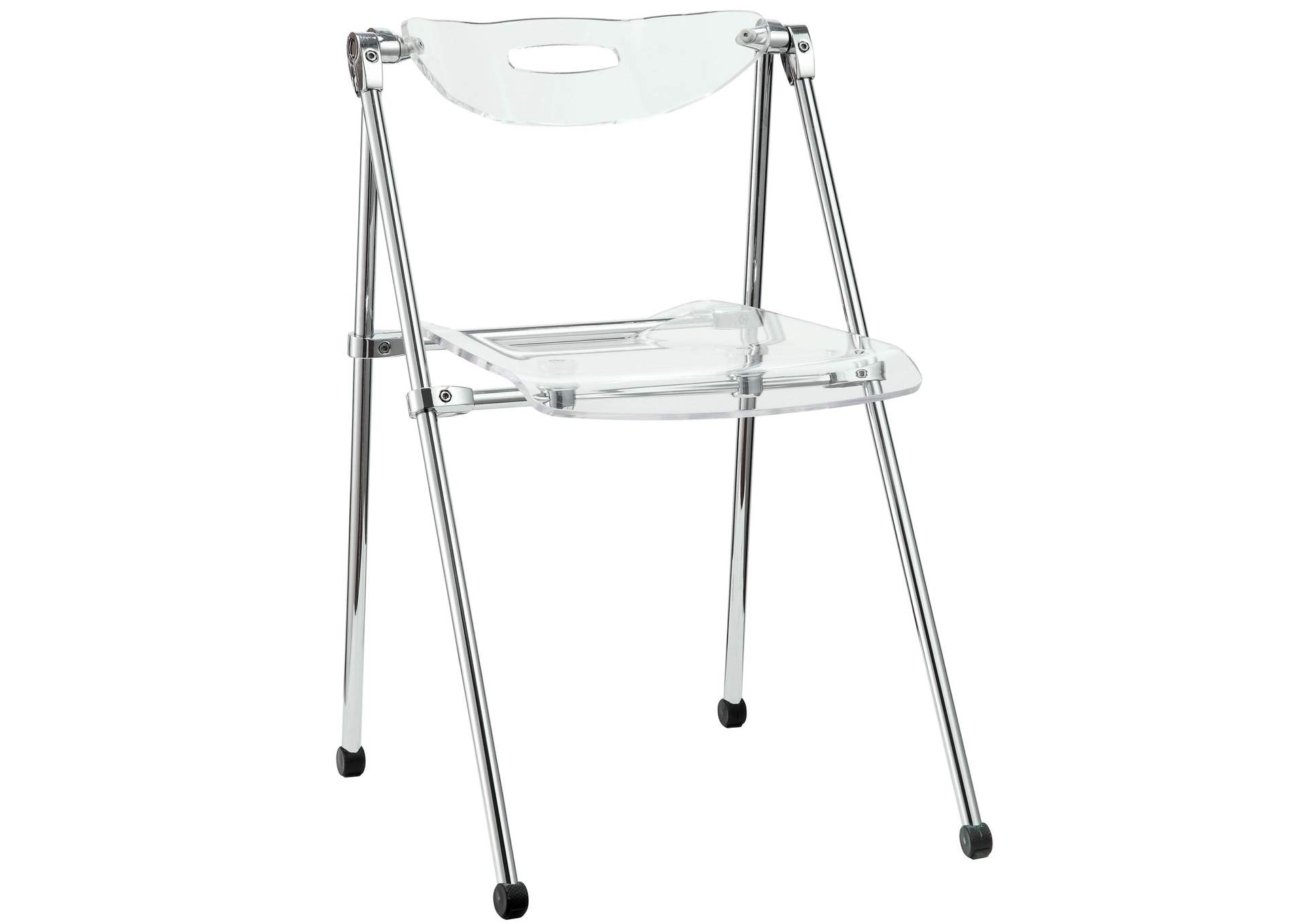 Clear Telescope Folding Chair,Modway