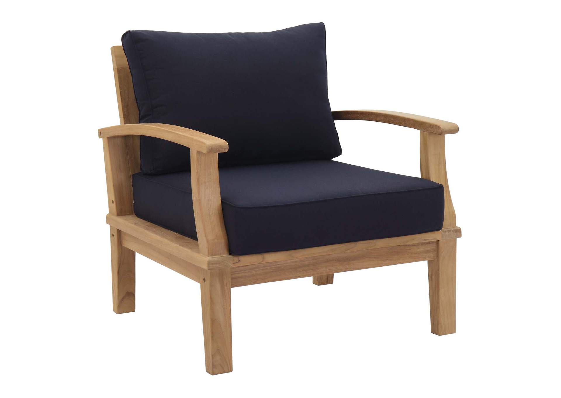 Marina Natural Navy 3 Piece Outdoor Patio Teak Set,Modway