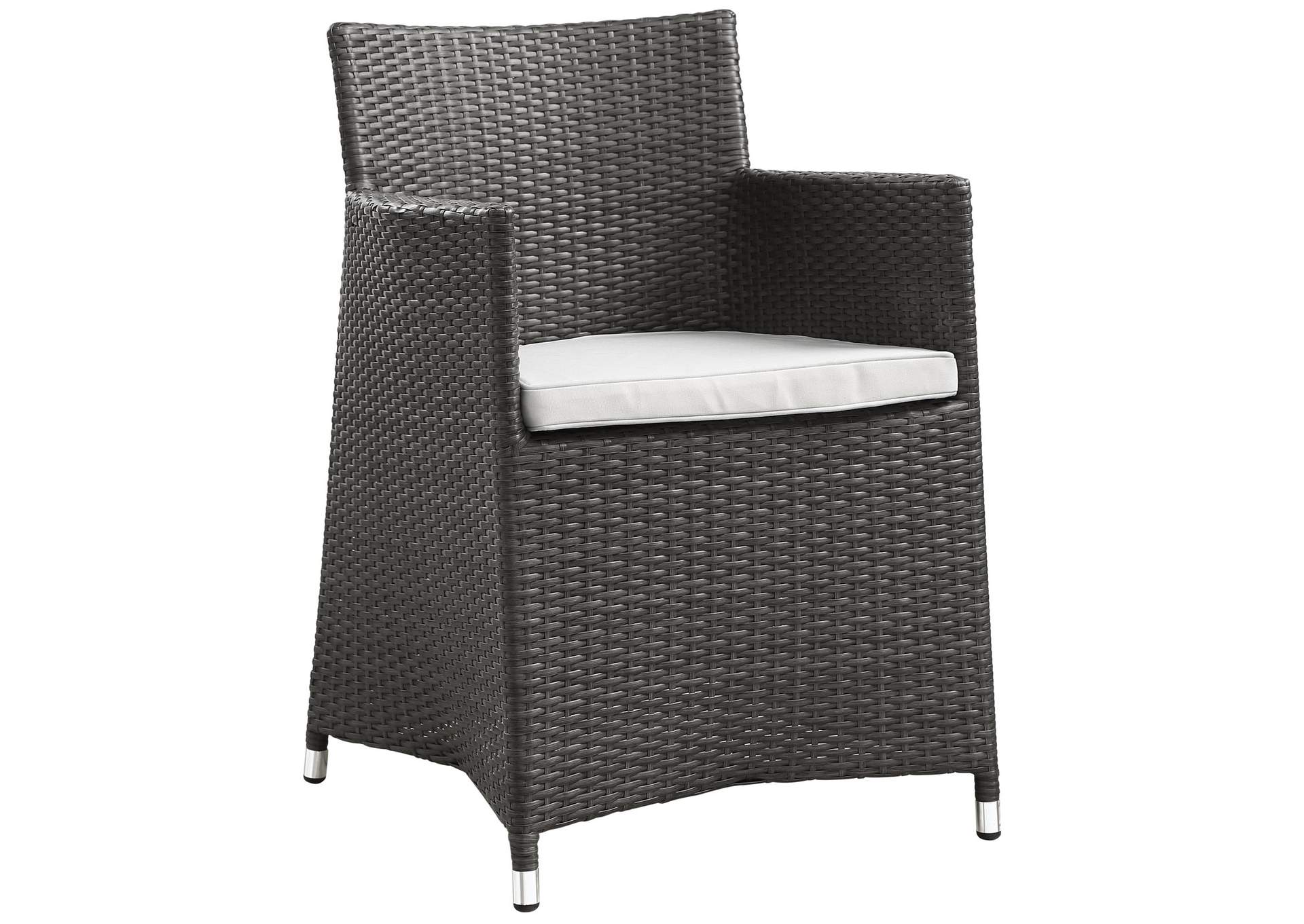 Brown White Junction Dining Outdoor Patio Armchair,Modway