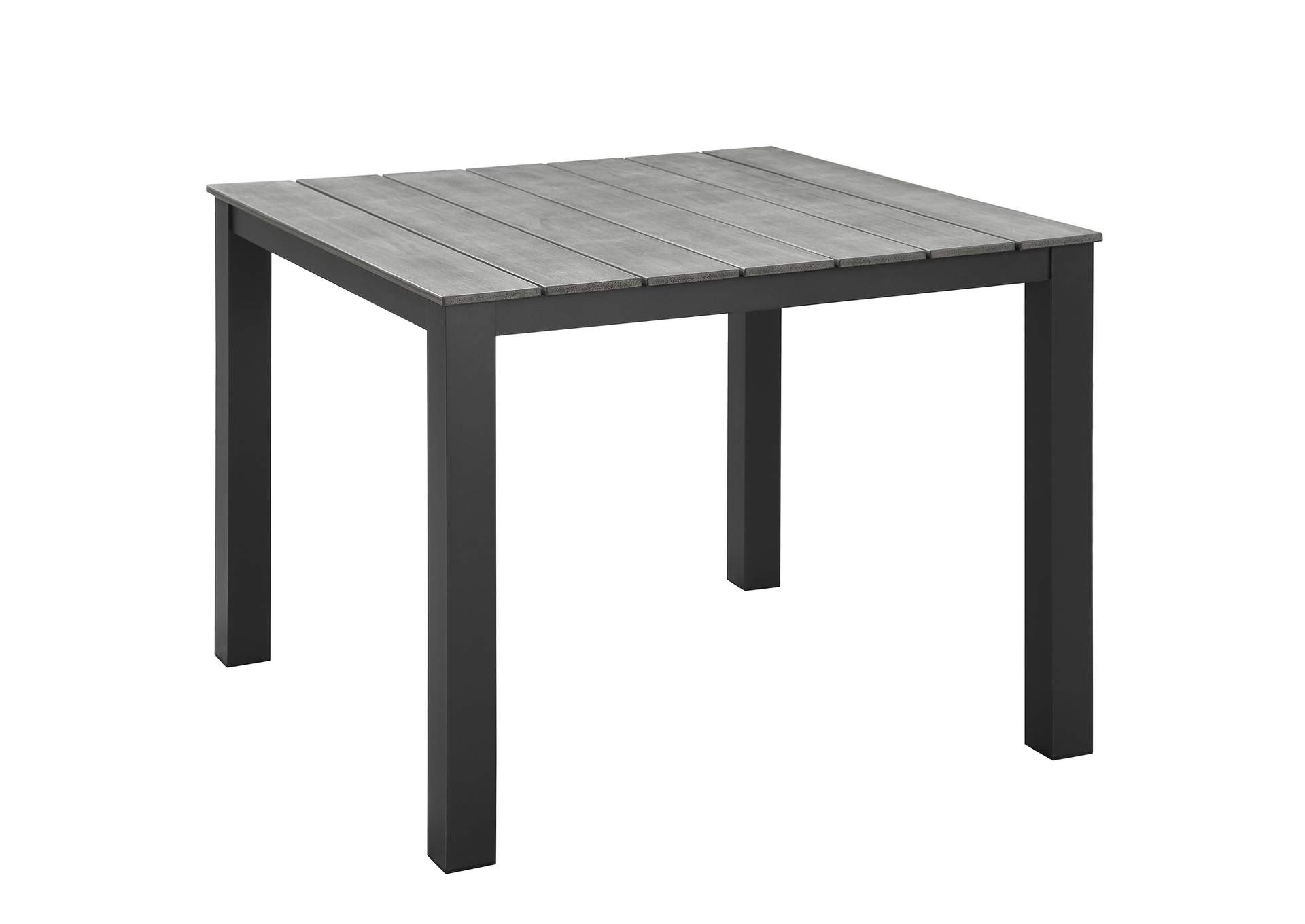 Brown Gray Maine 40" Outdoor Patio Dining Table,Modway