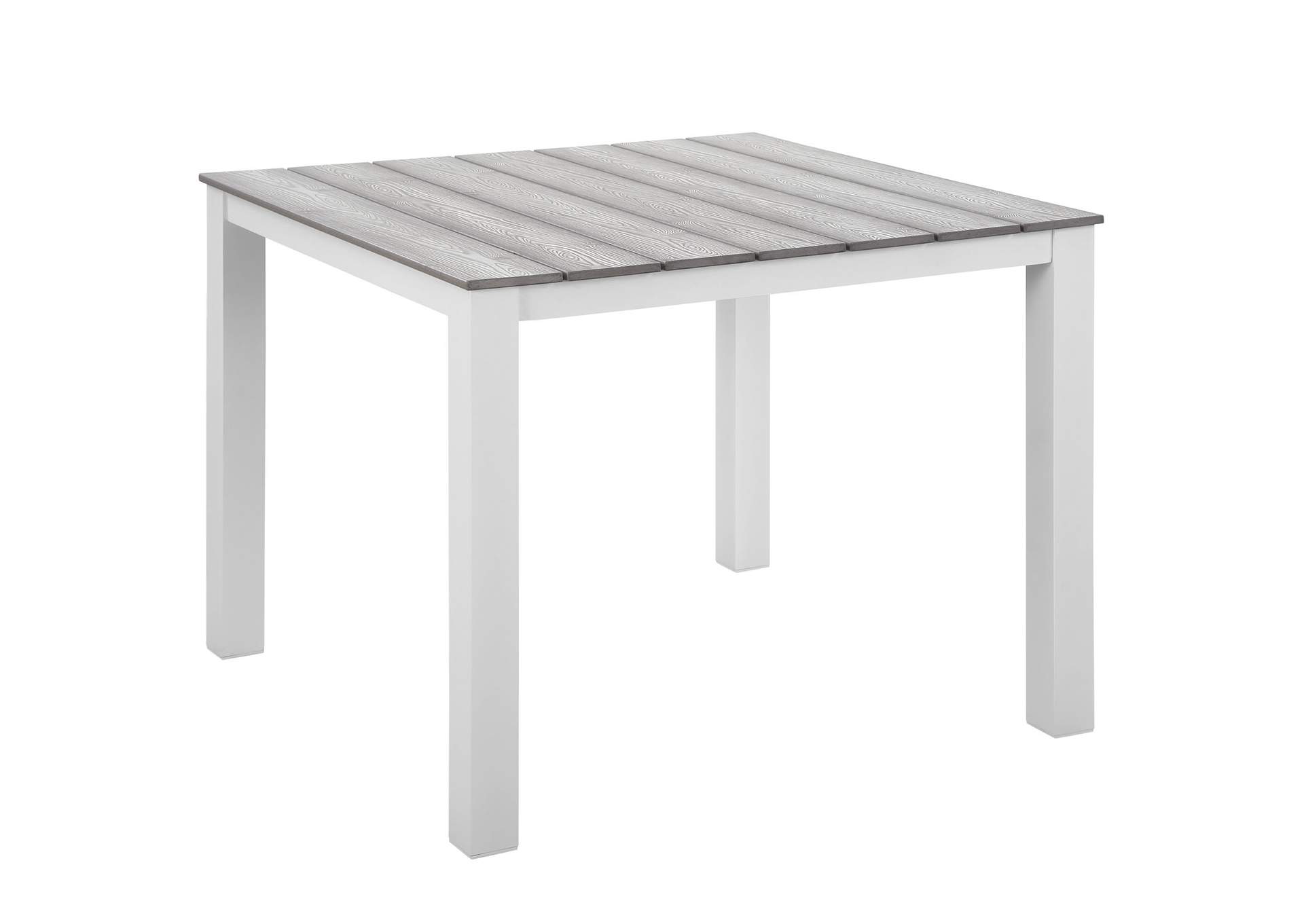 White Light Gray Maine 40" Outdoor Patio Dining Table,Modway