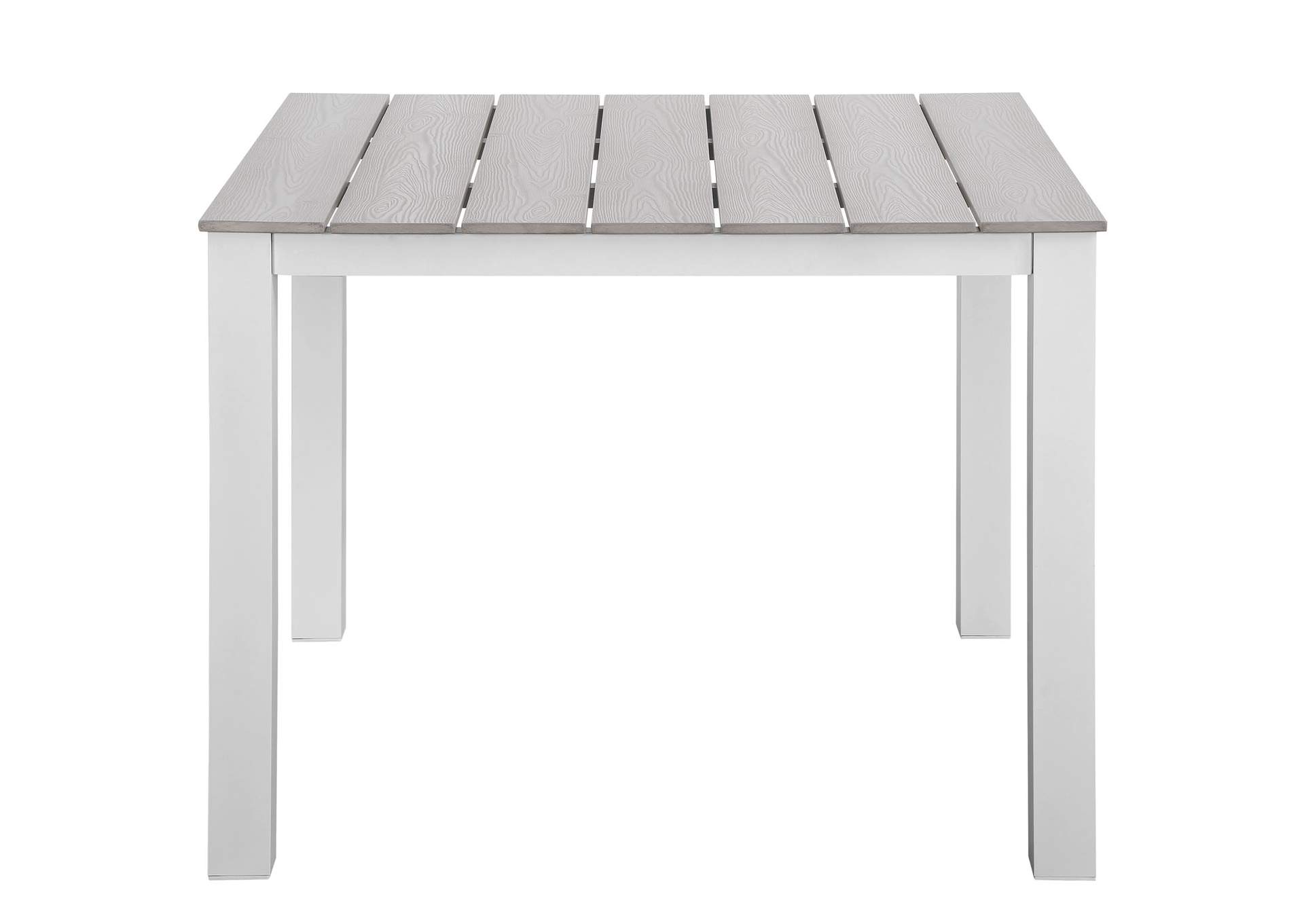 White Light Gray Maine 40" Outdoor Patio Dining Table,Modway