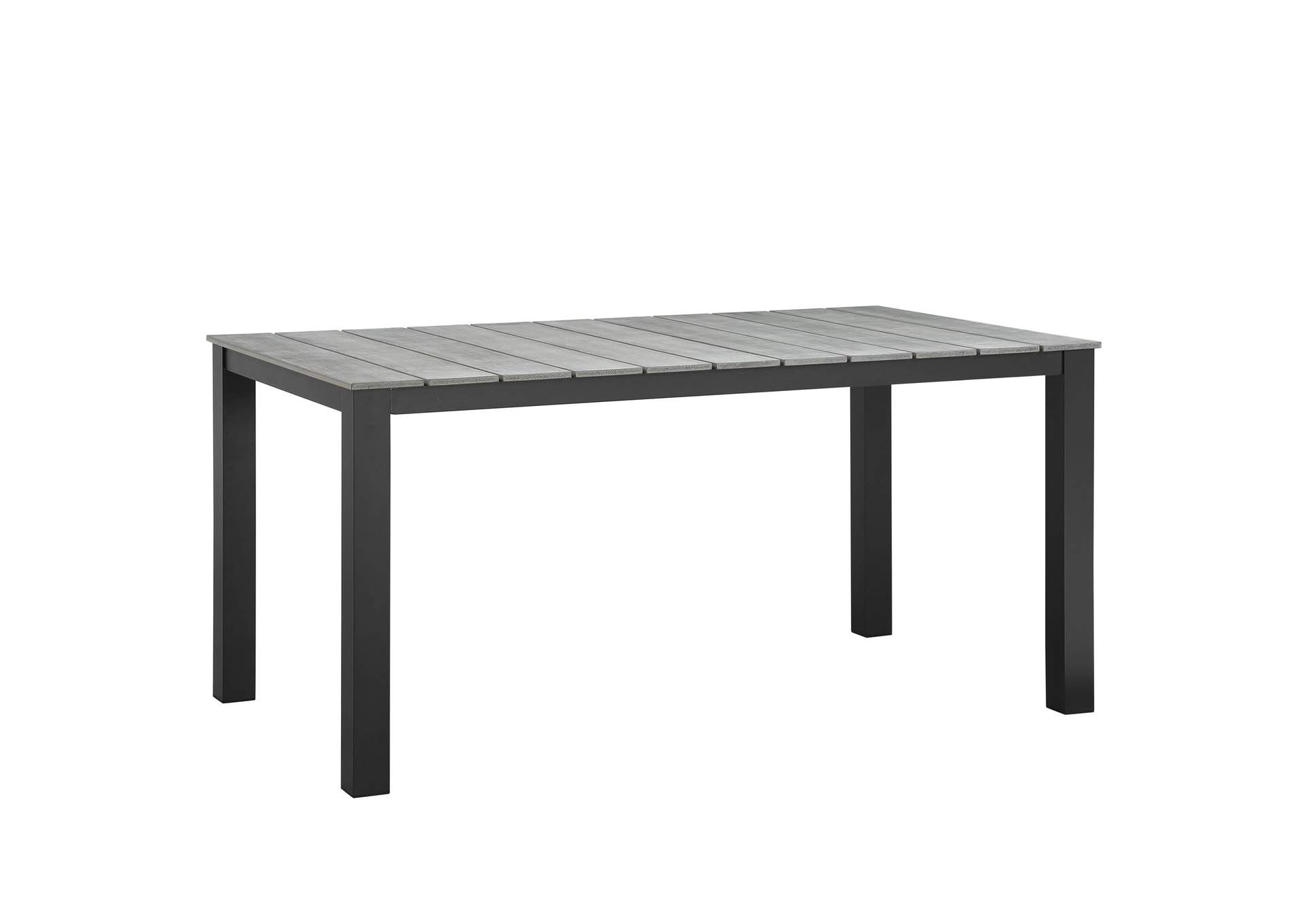 Brown Gray Maine 63" Outdoor Patio Dining Table,Modway