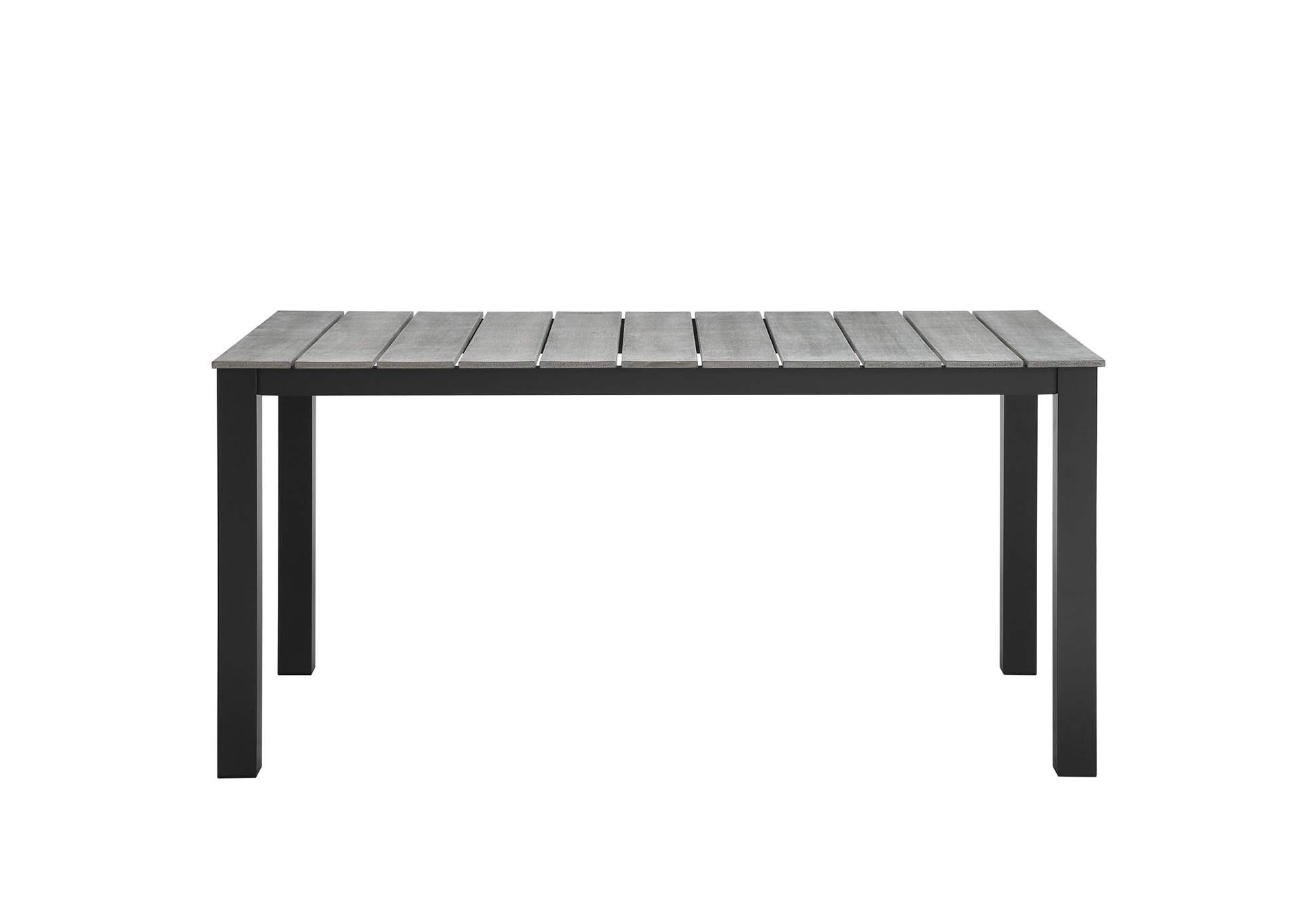 Brown Gray Maine 63" Outdoor Patio Dining Table,Modway