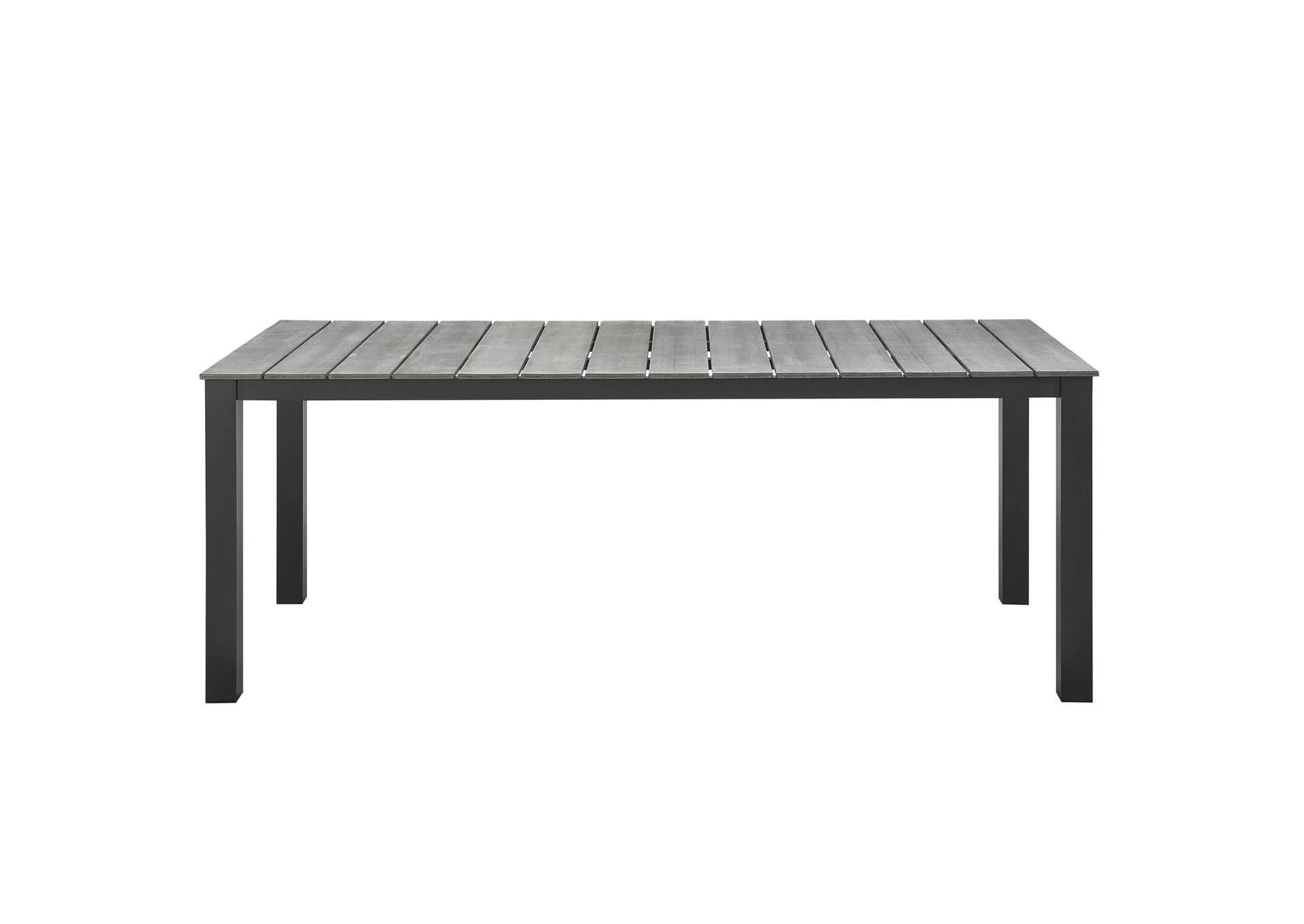 Brown Gray Maine 80" Outdoor Patio Dining Table,Modway