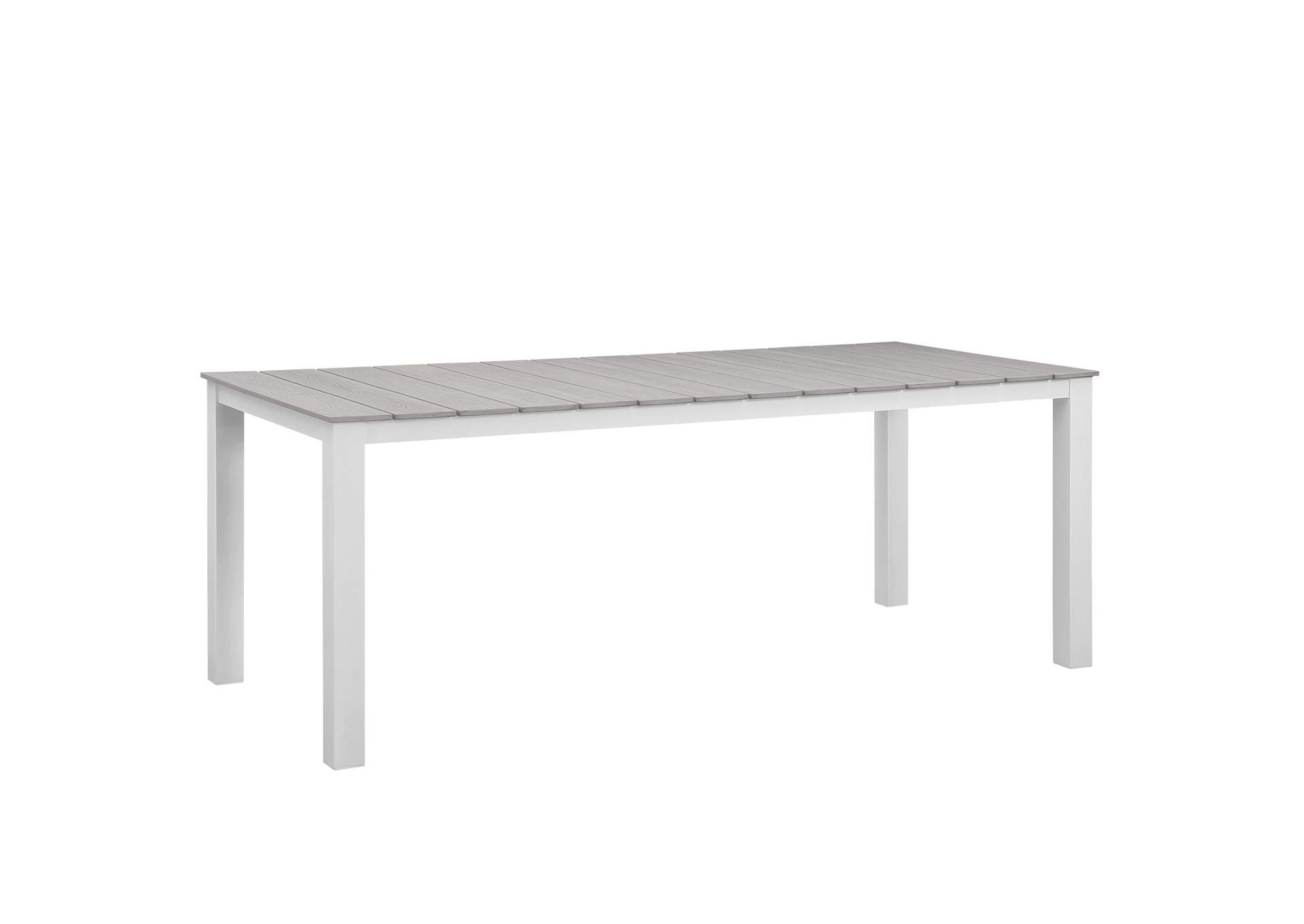 White Light Gray Maine 80" Outdoor Patio Dining Table,Modway