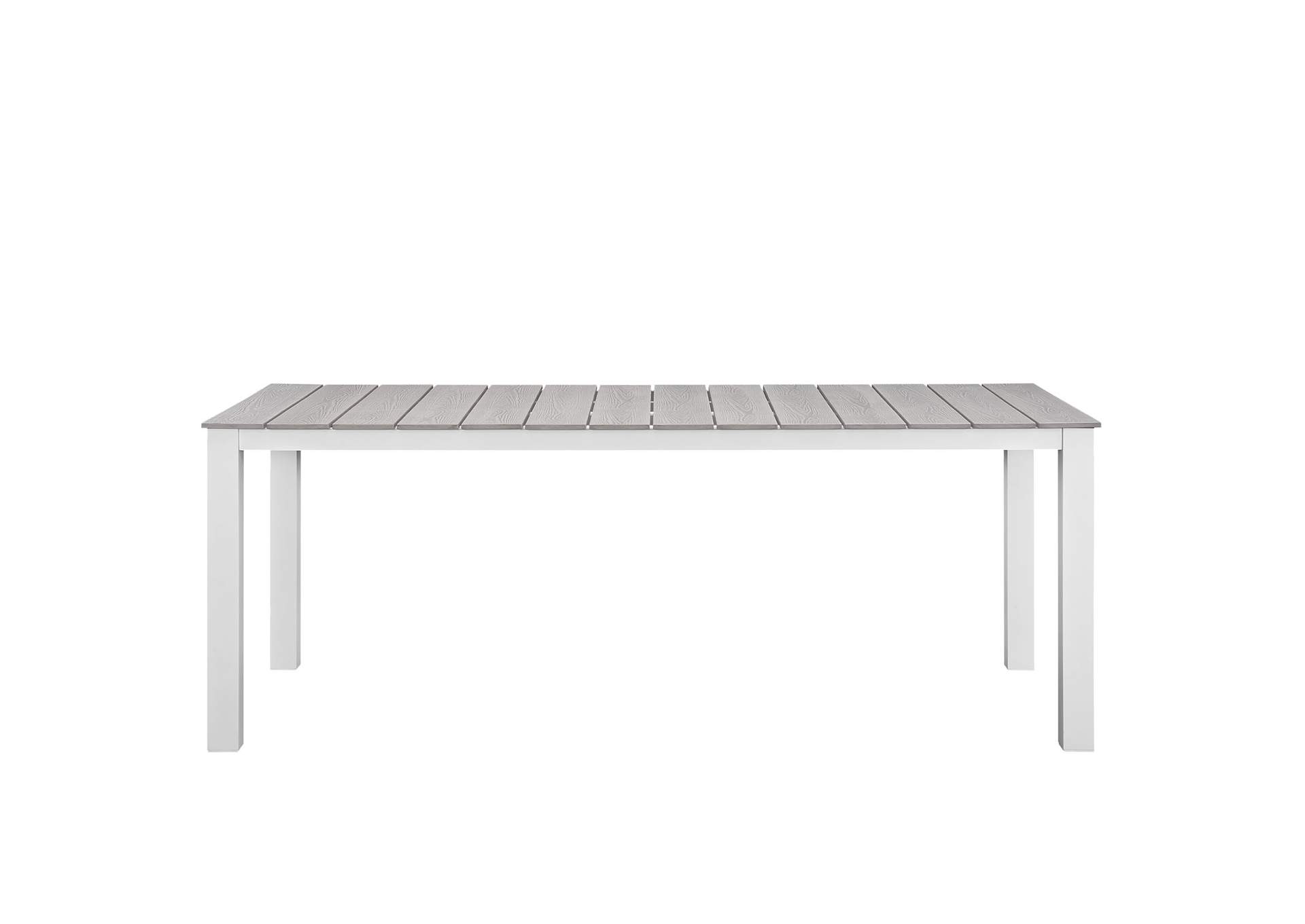 White Light Gray Maine 80" Outdoor Patio Dining Table,Modway