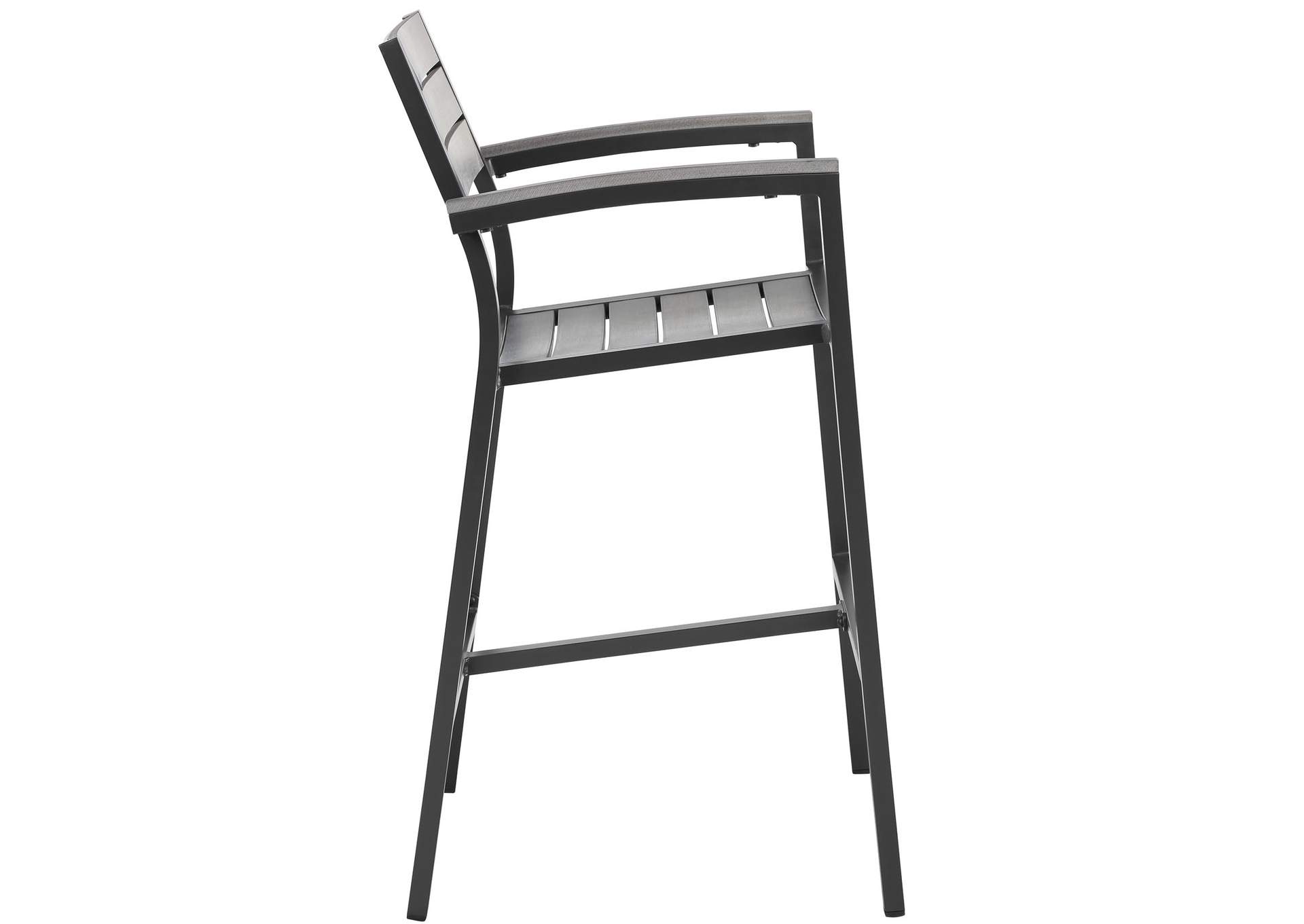 Brown Gray Maine Outdoor Patio Bar Stool,Modway