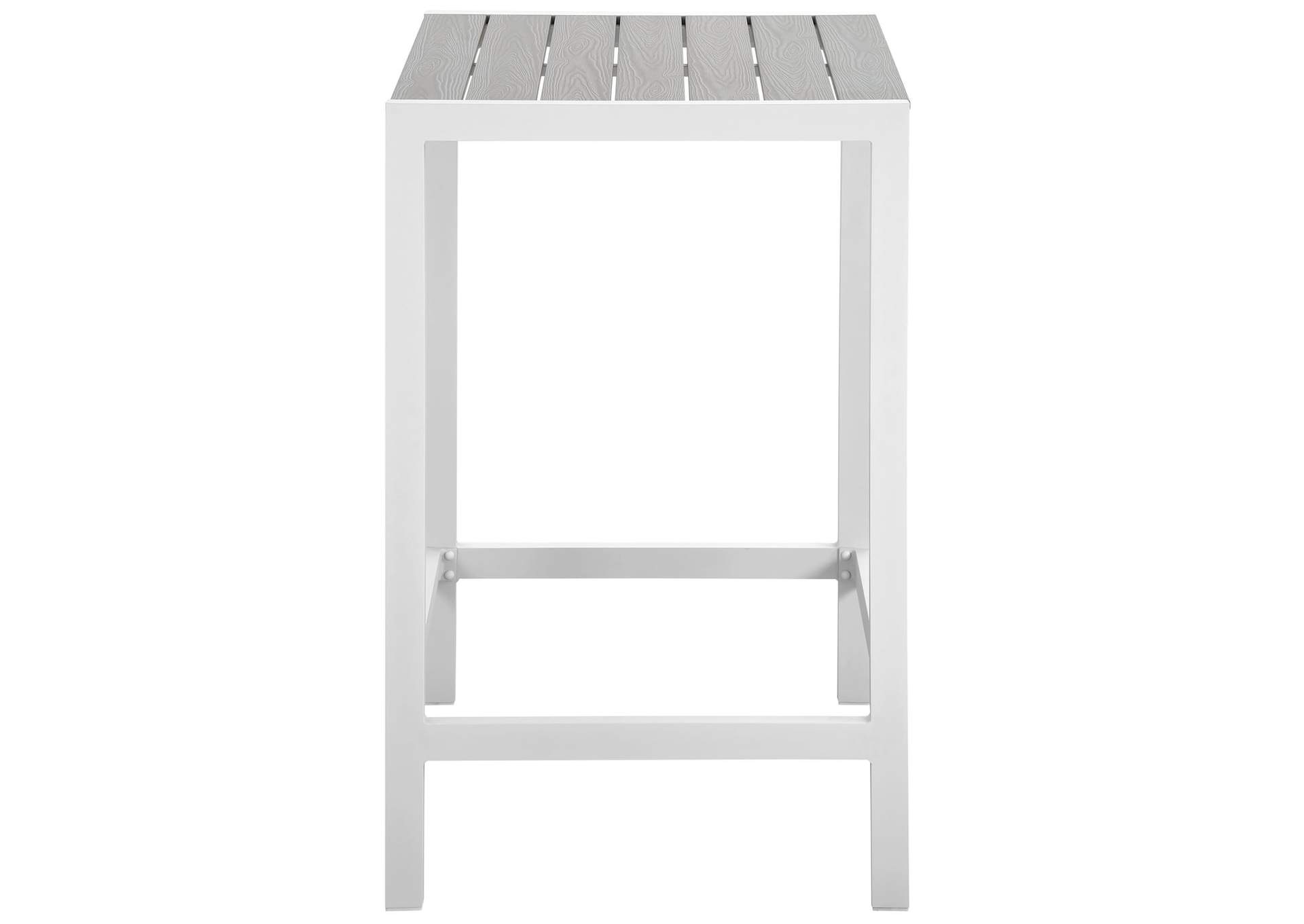 White Light Gray Maine Outdoor Patio Bar Table,Modway