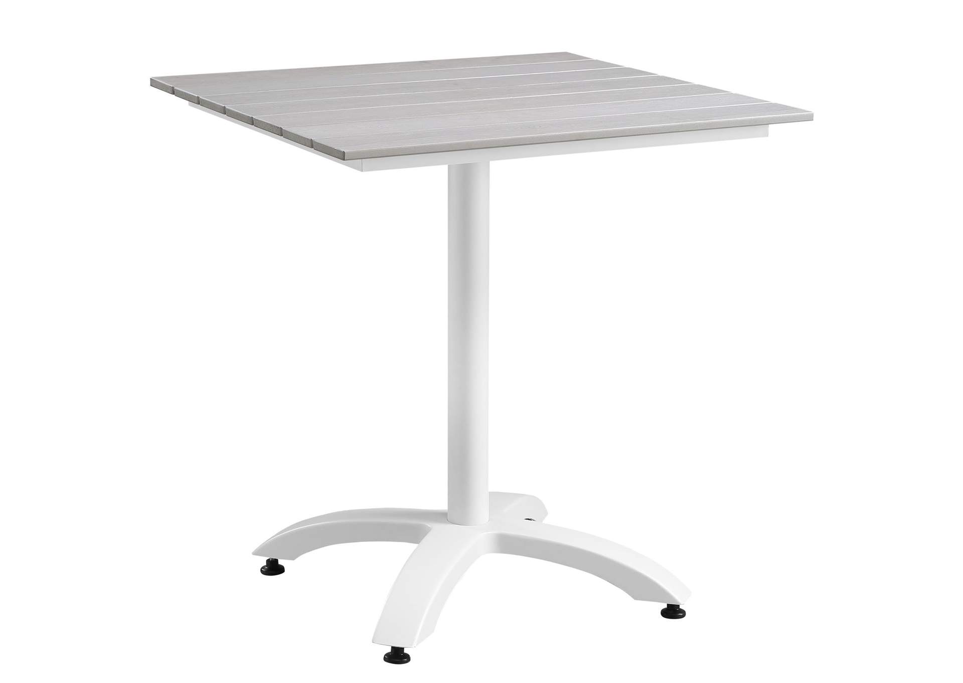 White Light Gray Maine 28" Outdoor Patio Dining Table,Modway