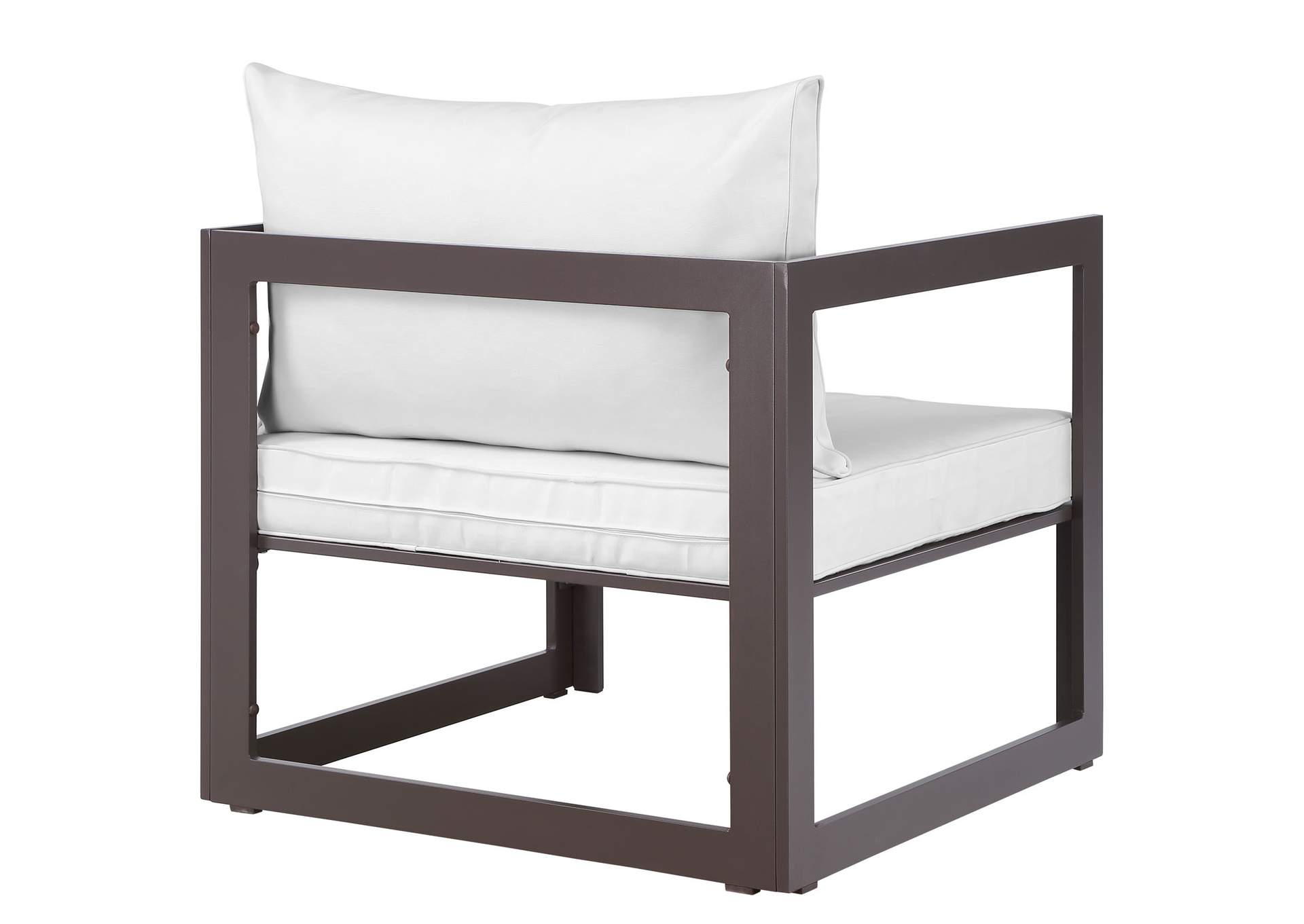 Brown White Fortuna Outdoor Patio Armchair,Modway