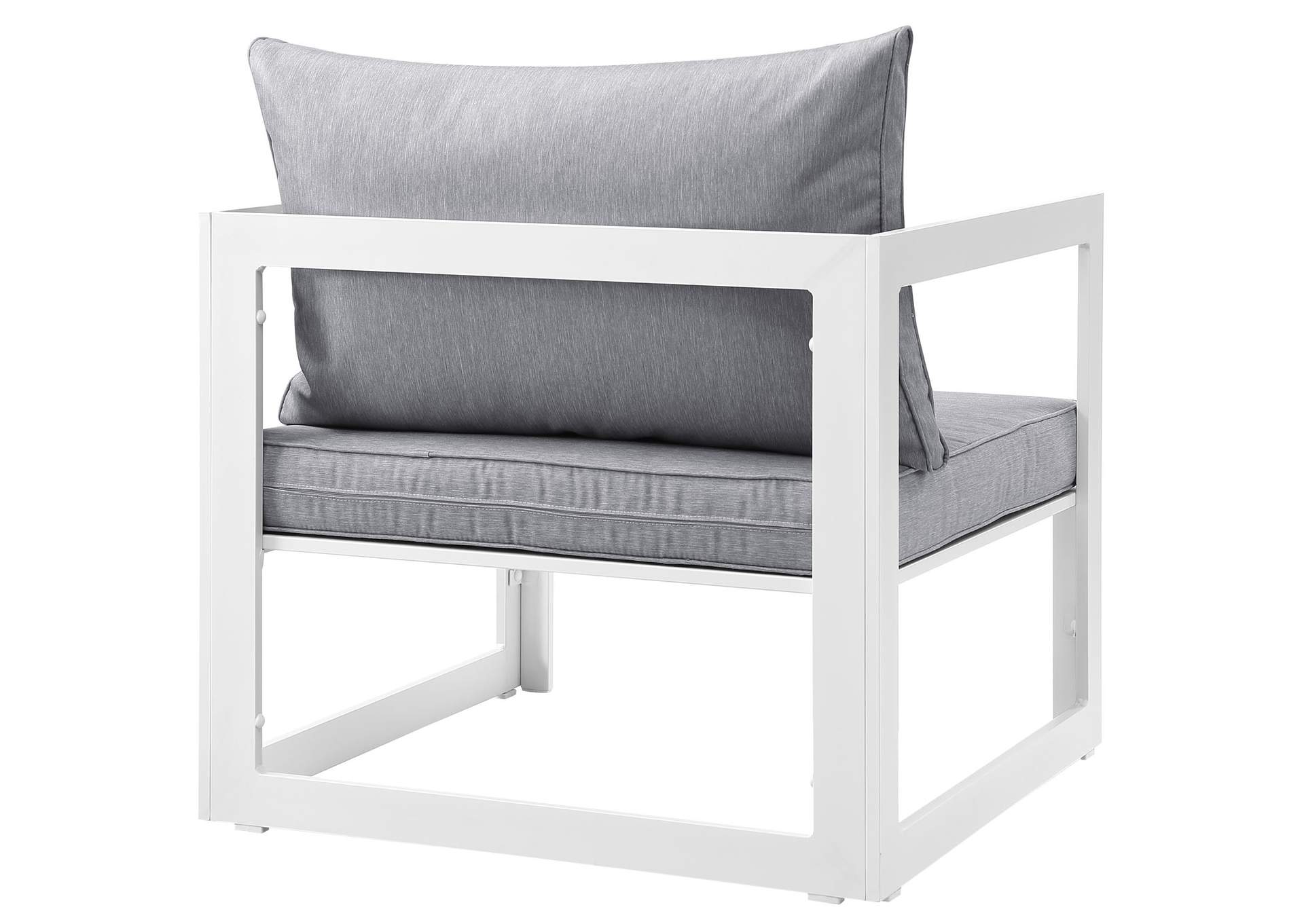 White Gray Fortuna Outdoor Patio Armchair,Modway