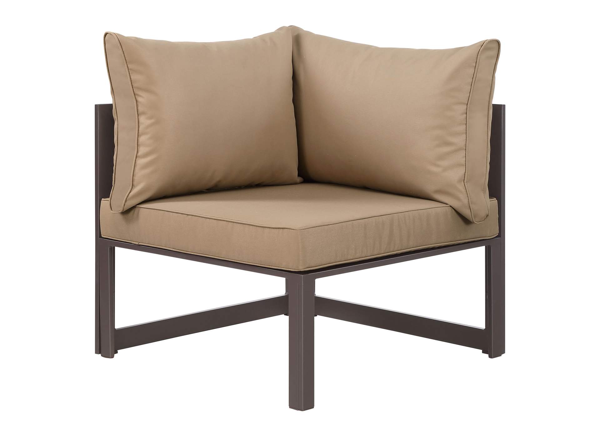 Brown Mocha Fortuna Corner Outdoor Patio Armchair,Modway