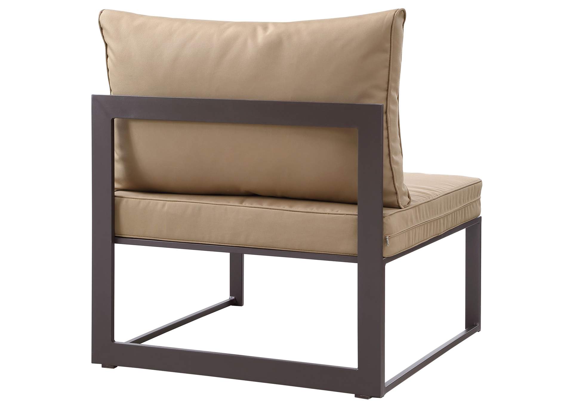 Fortuna Brown Mocha Armless Outdoor Patio Chair,Modway