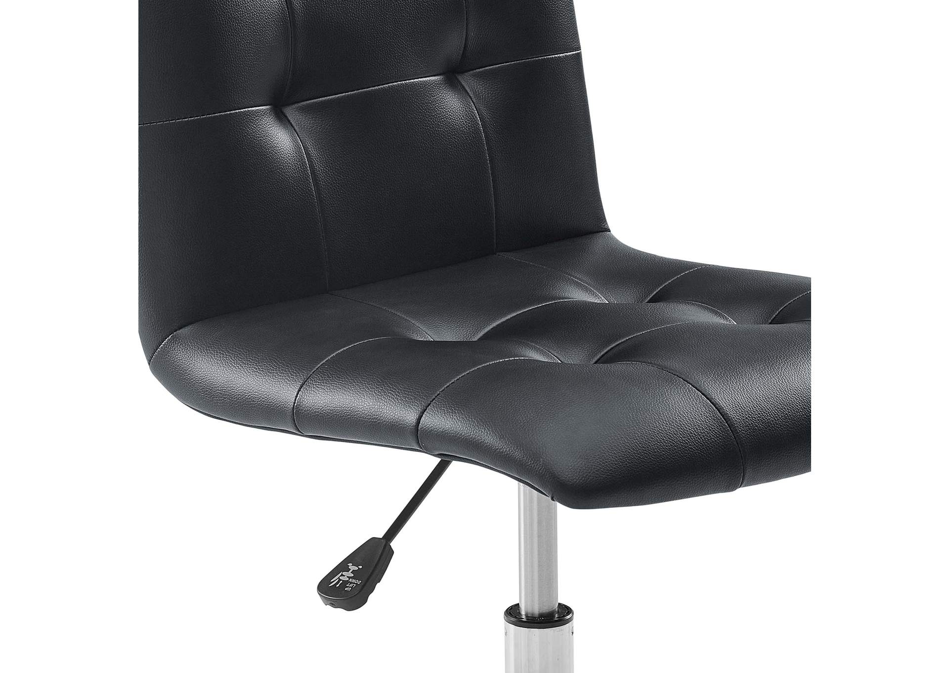 Prim Black Armless Mid Back Office Chair,Modway